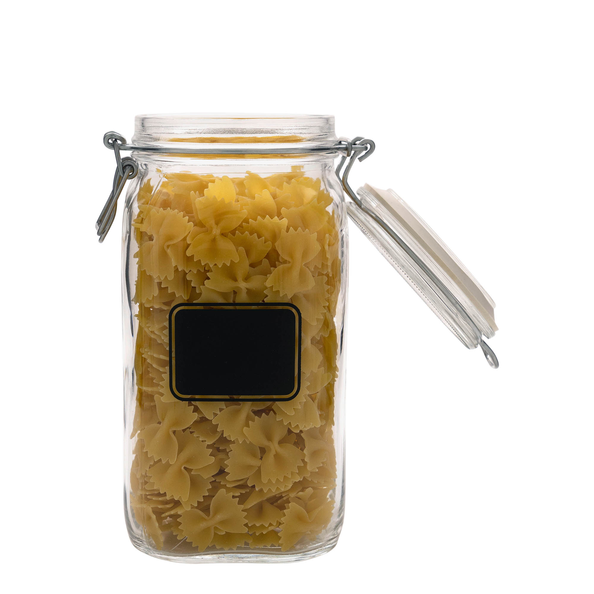 Βάζο με καπάκι με κλιπ 'Fido' 1.500 ml, σχήμα: πλαίσιο ετικέτας, τετράγωνο, στόμιο: καπάκι με κλιπ Βάζο με καπάκι με κλιπ 'Fido' 1.500 ml, σχήμα: πλαίσιο ετικέτας, τετράγωνο, στόμιο: καπάκι με κλιπ