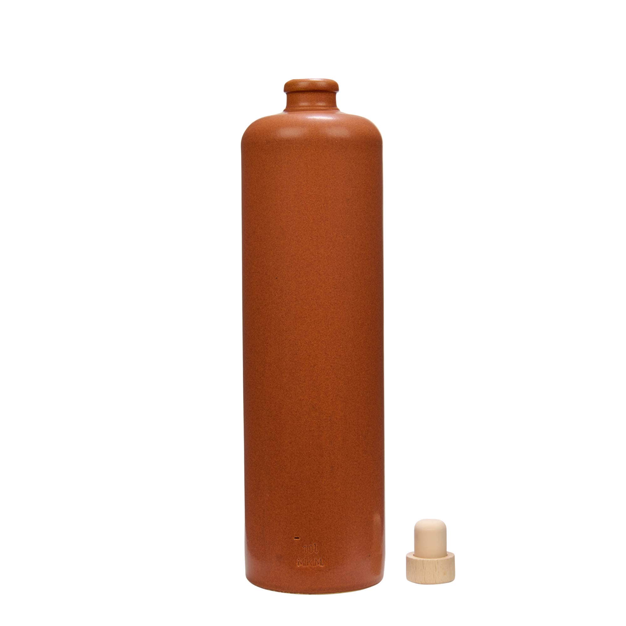 1.000 ml πιθάρι από πήλινο υλικό, κόκκινο-καφέ, στόμιο: φελλός