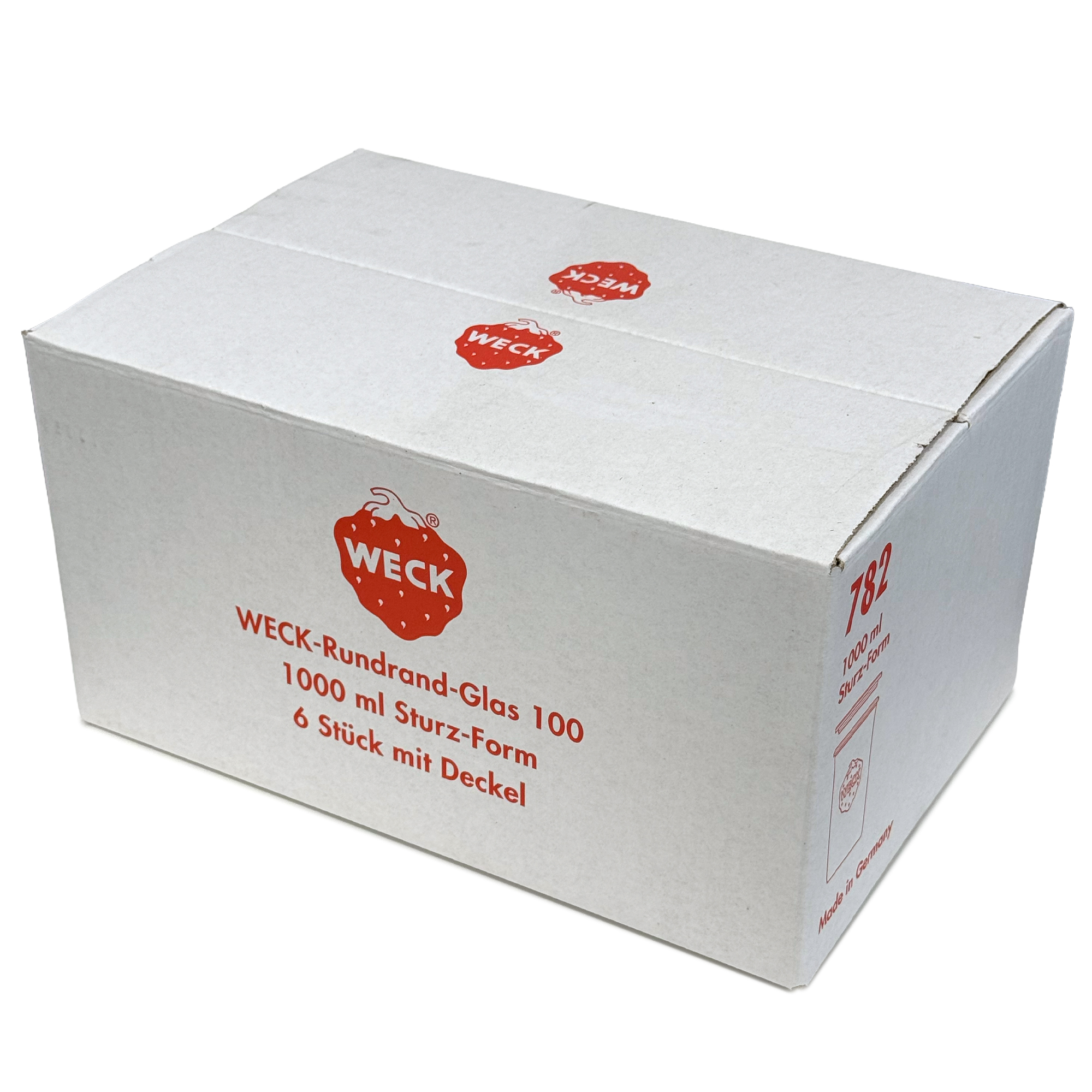 6x Κυλινδρικό βάζο WECK 1000 ml με γυάλινο καπάκι RR 100