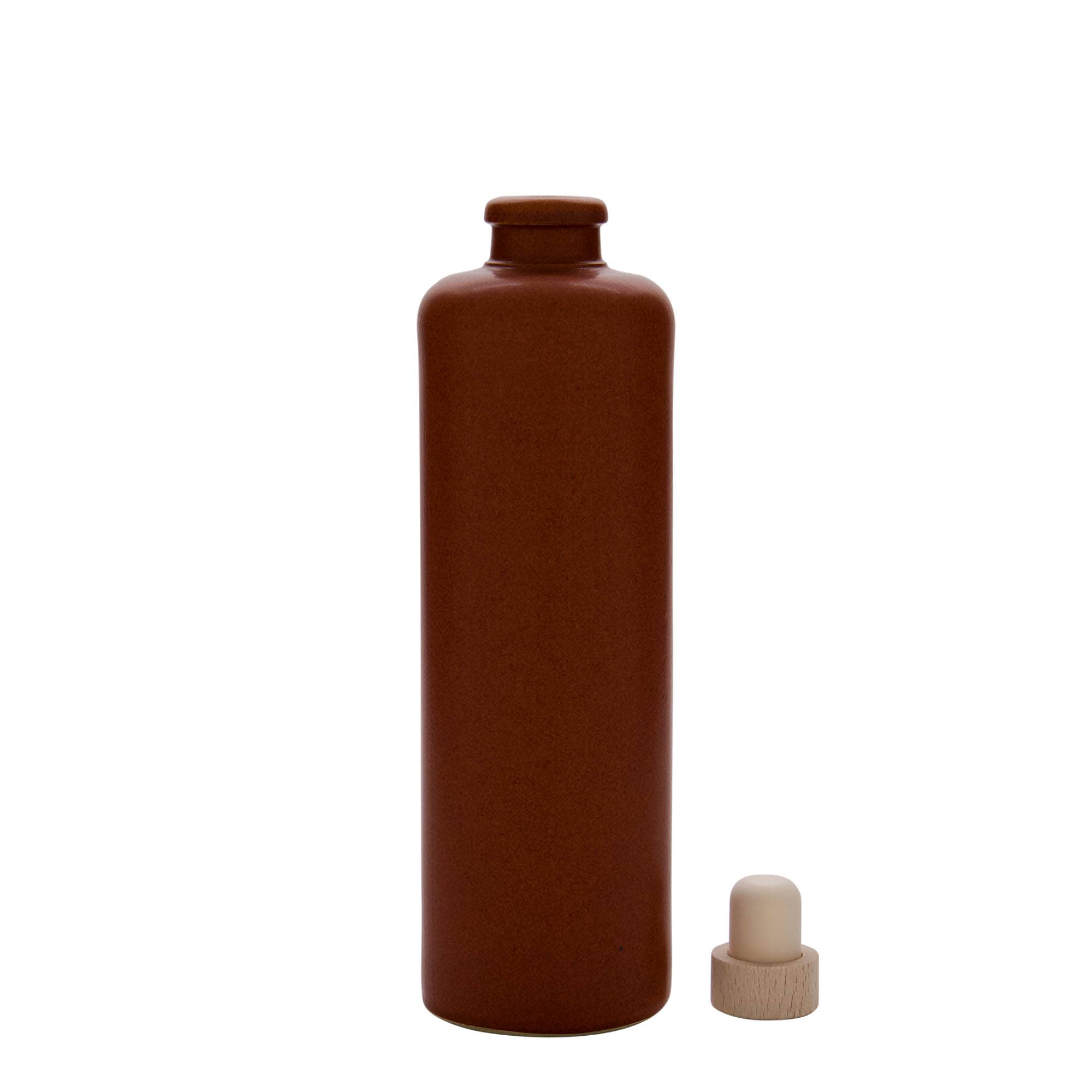 500 ml κανάτα από πηλό, κεραμικό, κόκκινο-καφέ, στόμιο: φελλός