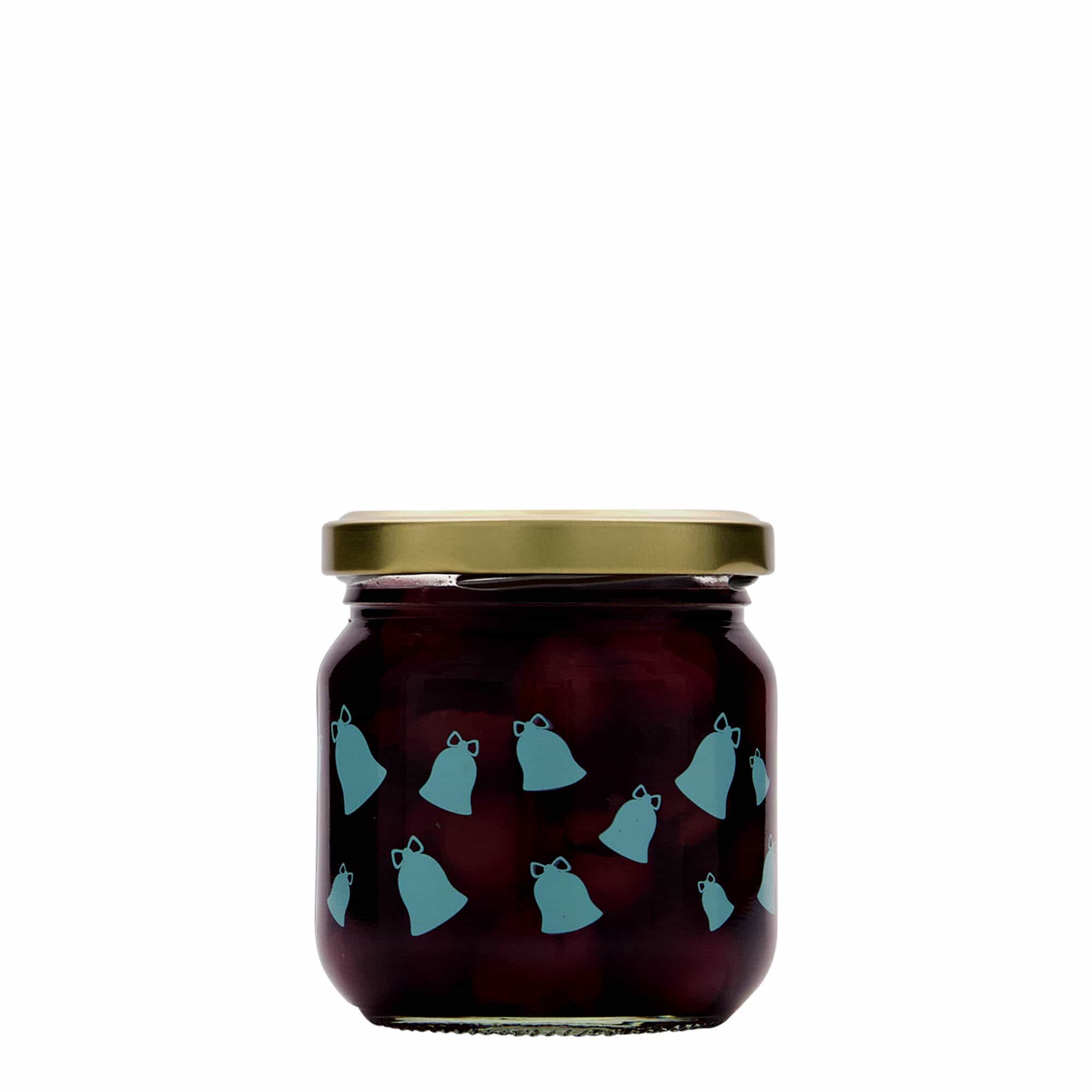 Στρογγυλό βάζο 212 ml, σχέδιο: καμπάνες, στόμιο: twist-off (TO 66)