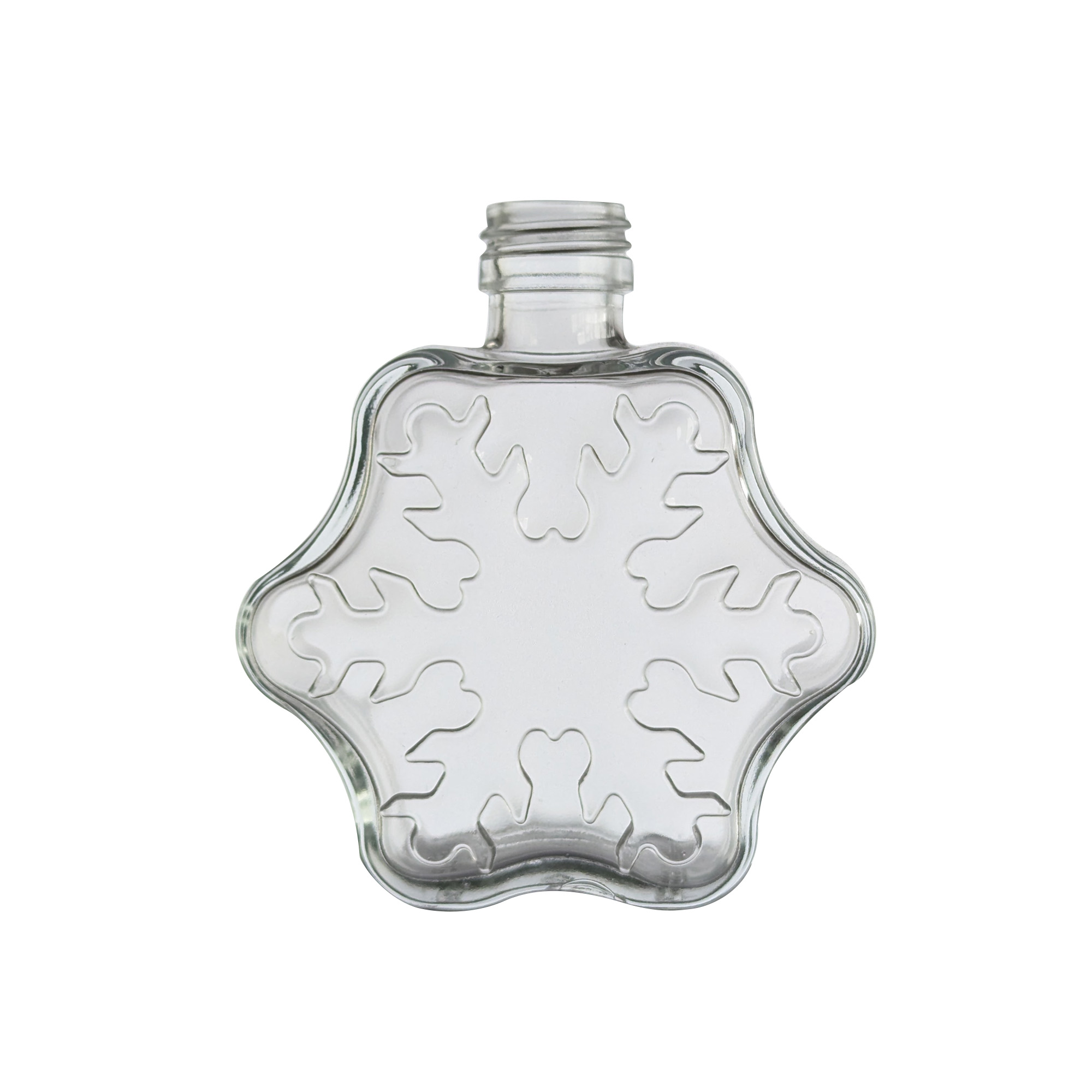 200 ml Glasflasche 'Schneeflocke', Mündung: PP 28 200 ml Glasflasche 'Schneeflocke', Mündung: PP 28