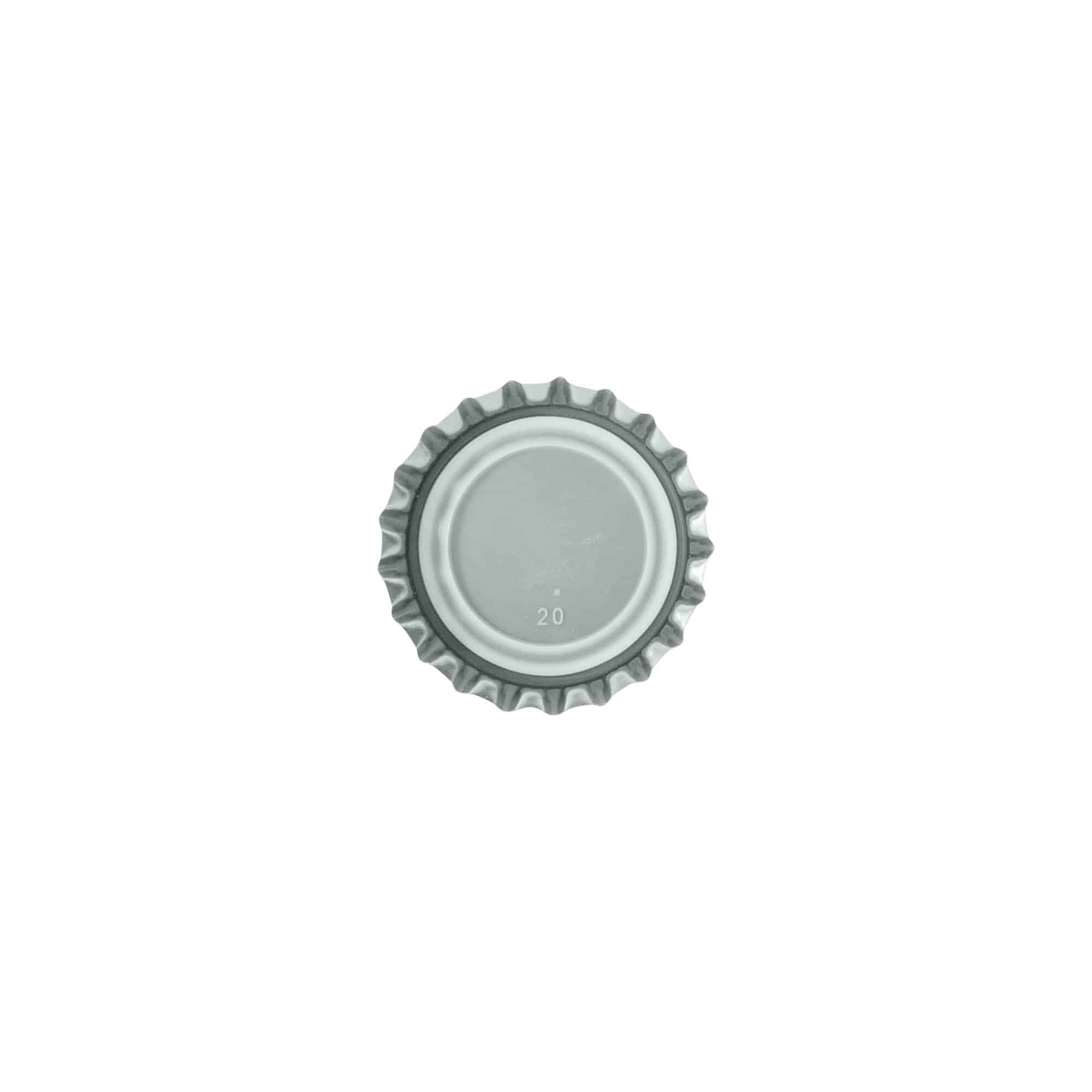 Μεταλλικά καπάκια 26 mm, ασημί