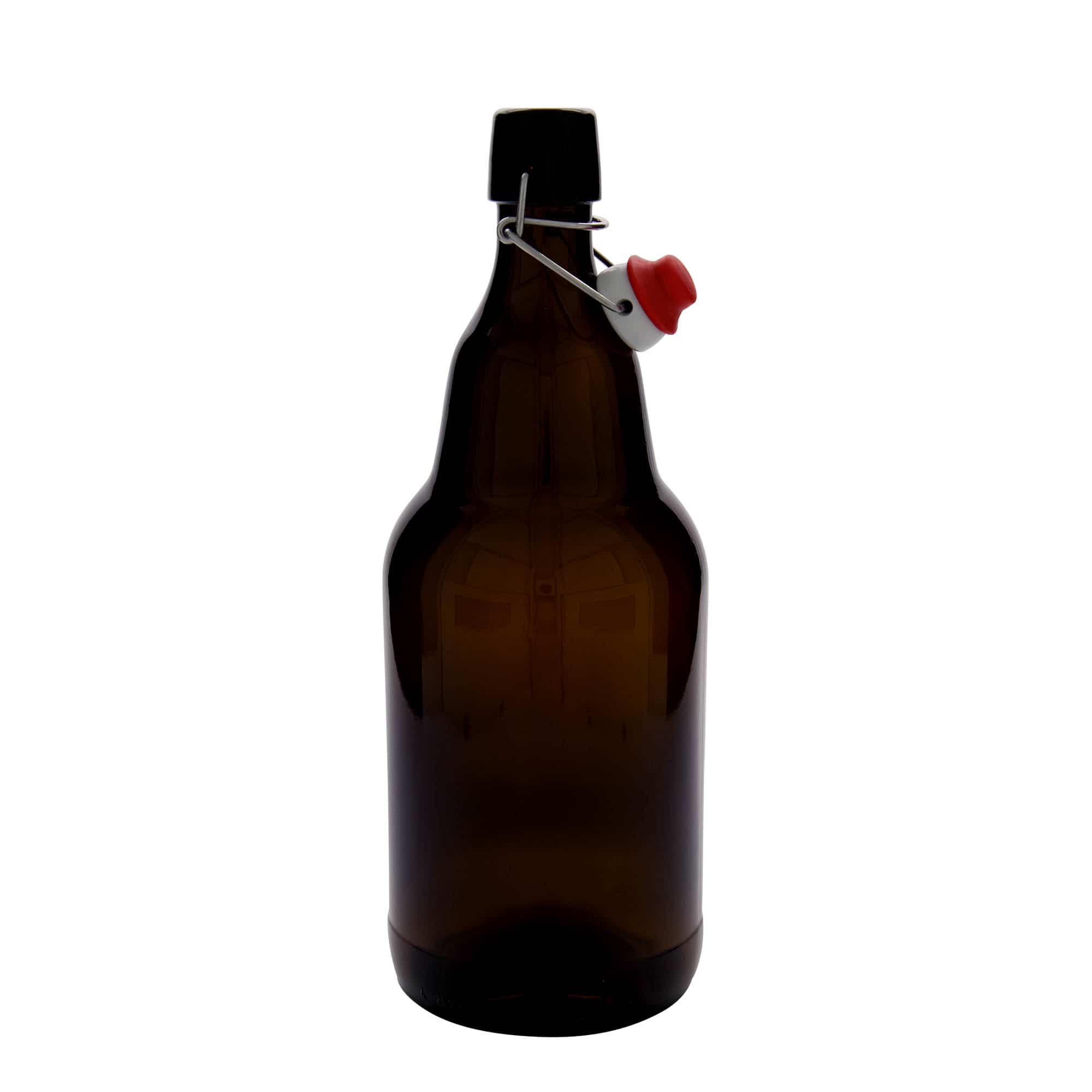 Μπουκάλι μπύρας 2.000 ml, γυάλινο, καφέ, στόμιο: μηχανικό πώμα