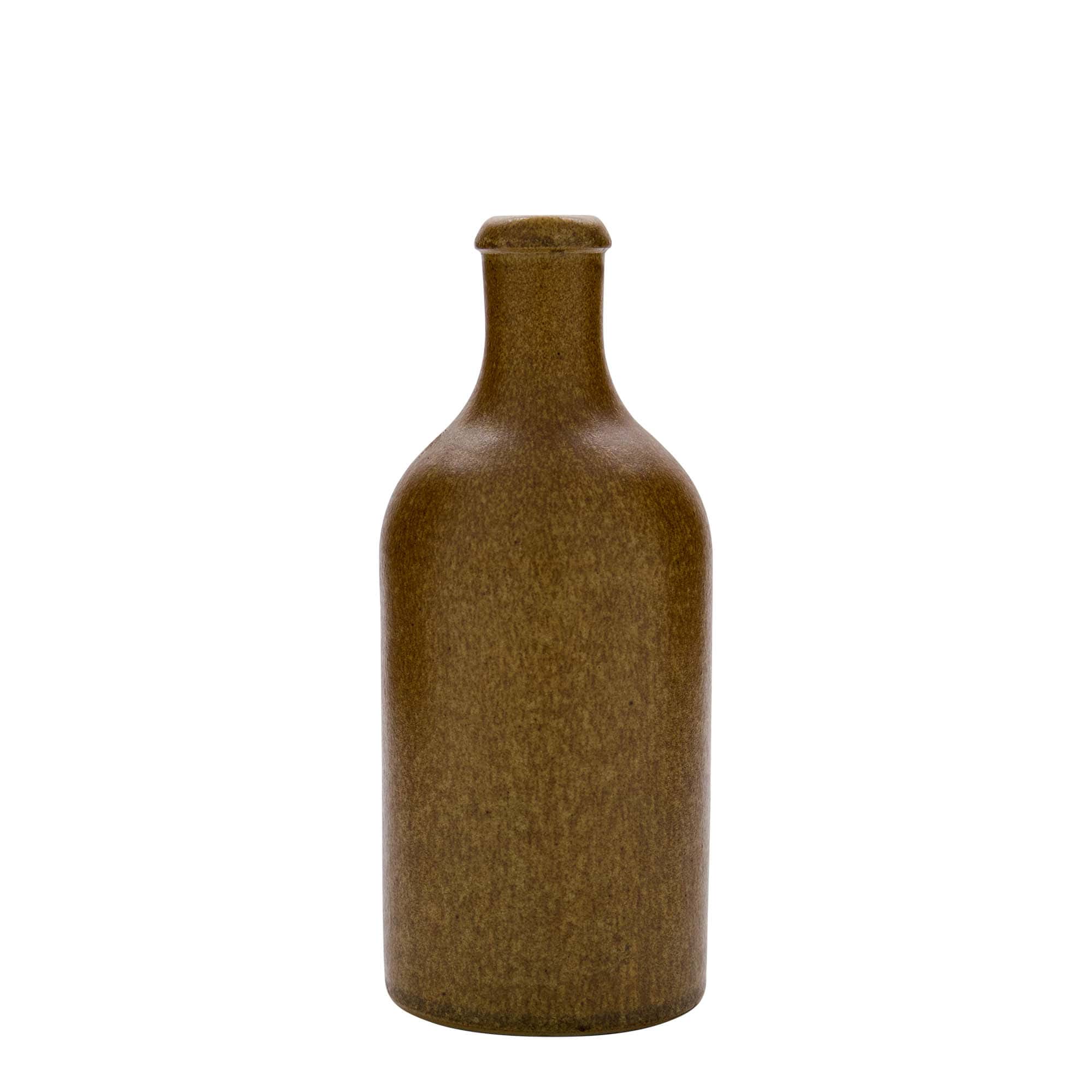 Κεραμικό μπουκάλι 500 ml, κεραμικό, καφέ κρυσταλλιζέ, στόμιο: φελλός