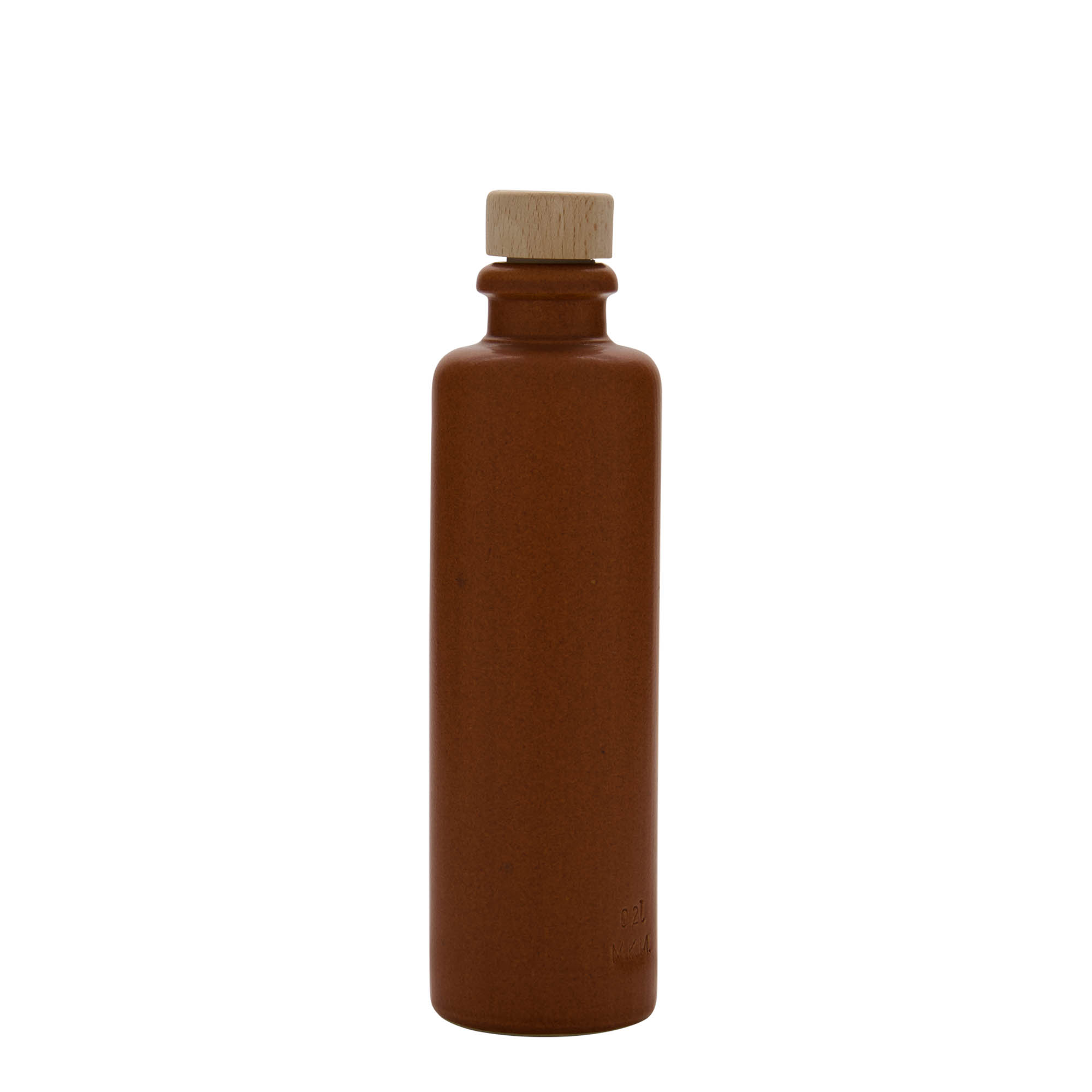 Κεραμικό μπουκάλι 200 ml, κεραμικό, κόκκινο-καφέ, στόμιο: φελλός
