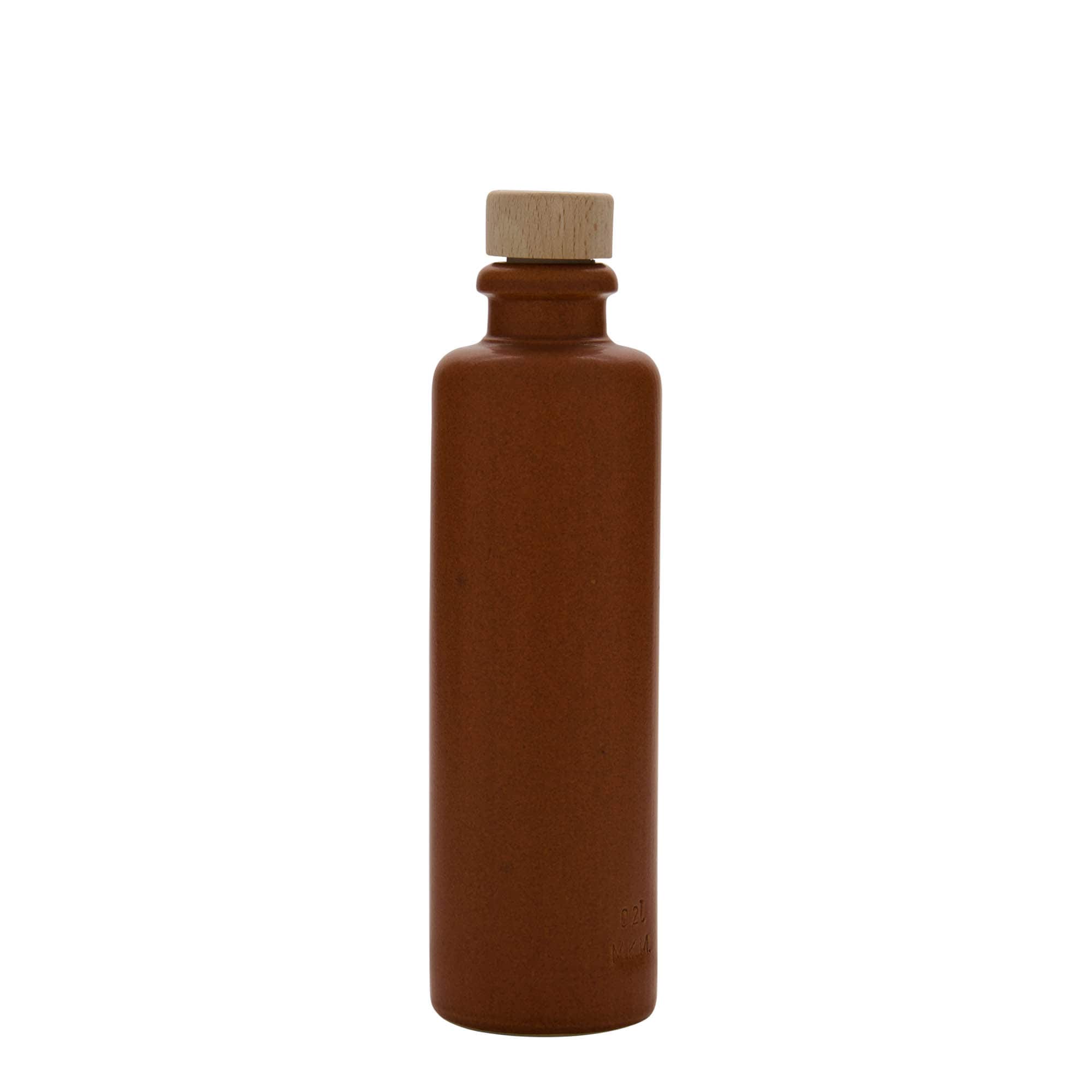 200 ml δοχείο από πήλινο αγγείο, κεραμικό, κόκκινο-καφέ, στόμιο: φελλός
