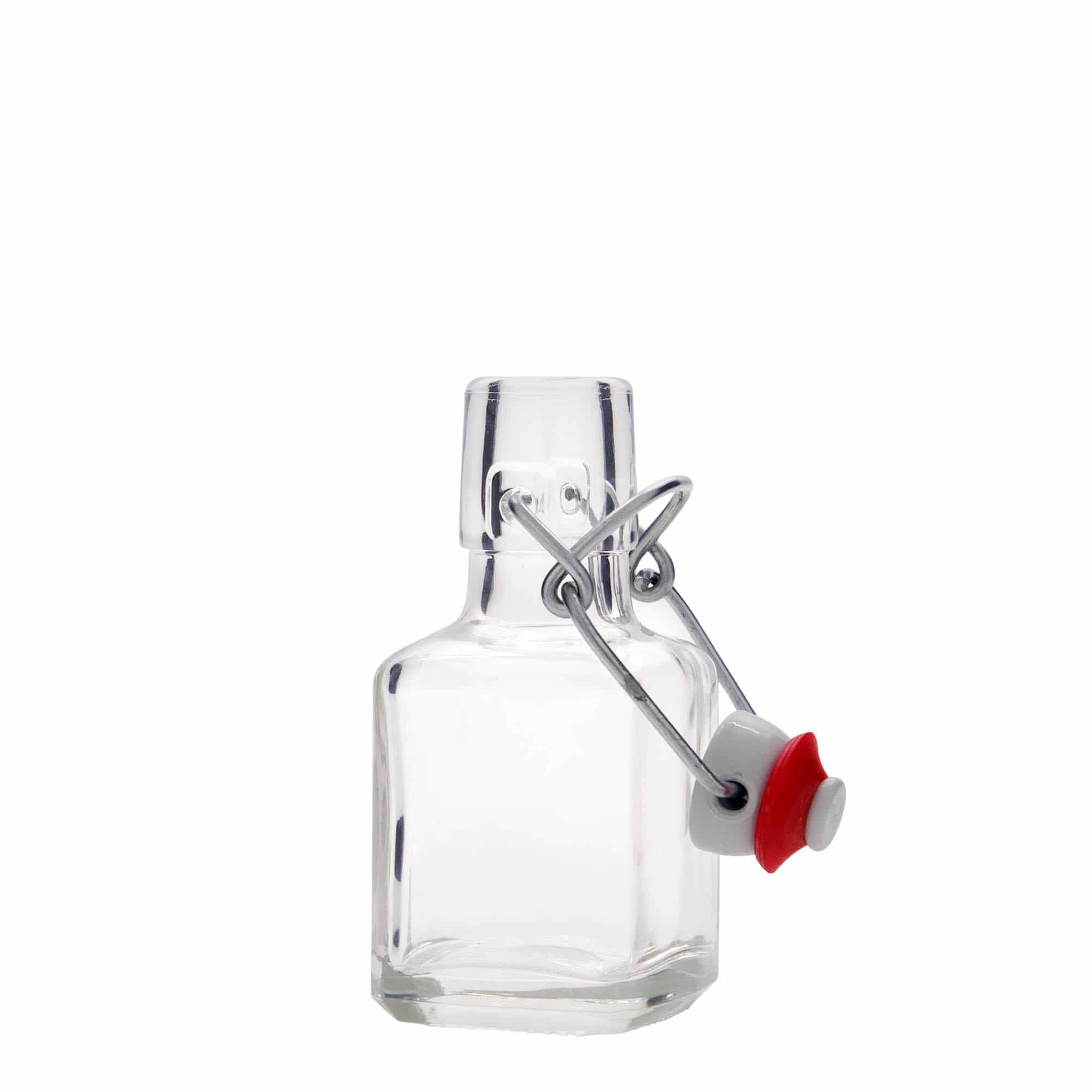 Γυάλινο μπουκάλι 'Kubica' 100 ml, τετράγωνο, στόμιο: μηχανικό πώμα