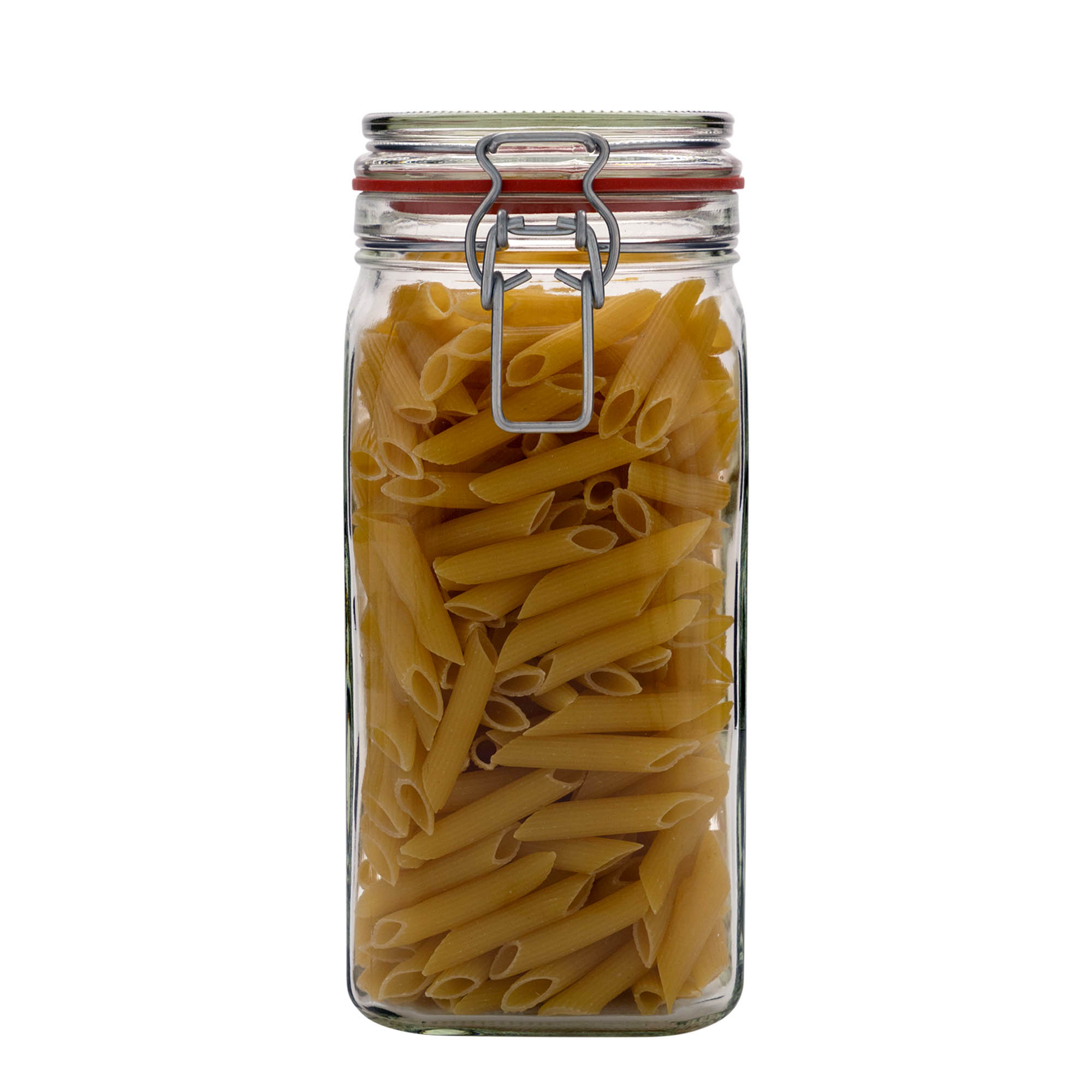 Βάζο με καπάκι με κλιπ 1.540 ml, τετράγωνο, στόμιο: καπάκι με κλιπ Βάζο με καπάκι με κλιπ 1.540 ml, τετράγωνο, στόμιο: καπάκι με κλιπ