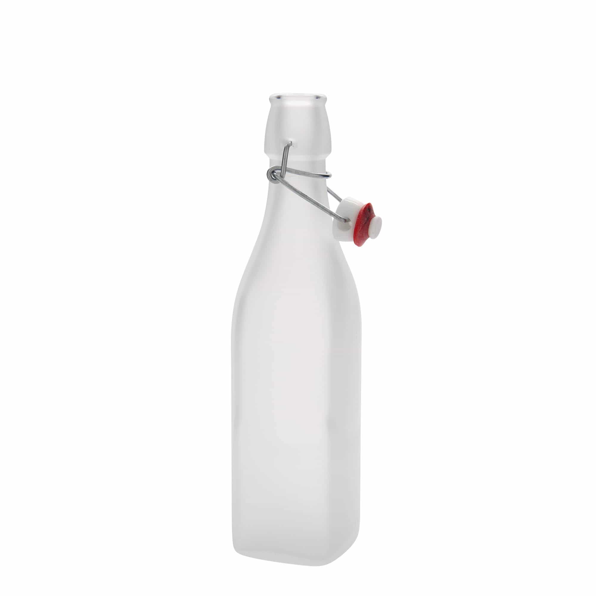 Γυάλινο μπουκάλι 'Swing' 500 ml, τετράγωνο, λευκό, στόμιο: μηχανικό πώμα