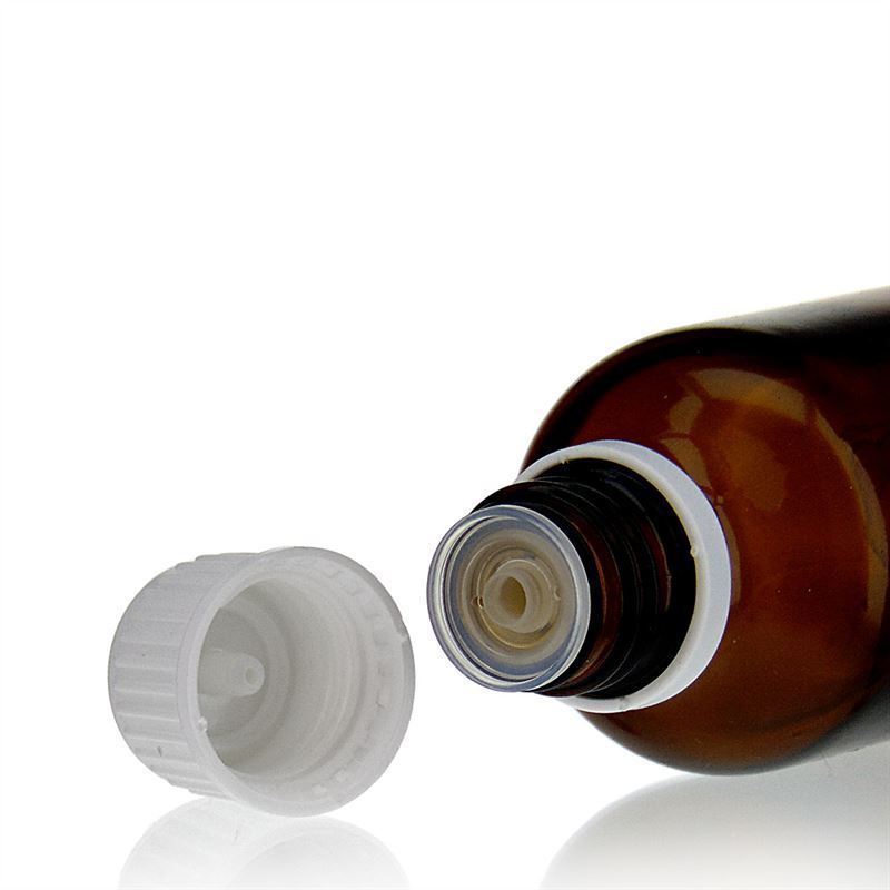 Βιδωτό πώμα με σταγονόμετρο, πλαστικό PE, λευκό, για στόμιο: DIN 18 Βιδωτό πώμα με σταγονόμετρο, πλαστικό PE, λευκό, για στόμιο: DIN 18