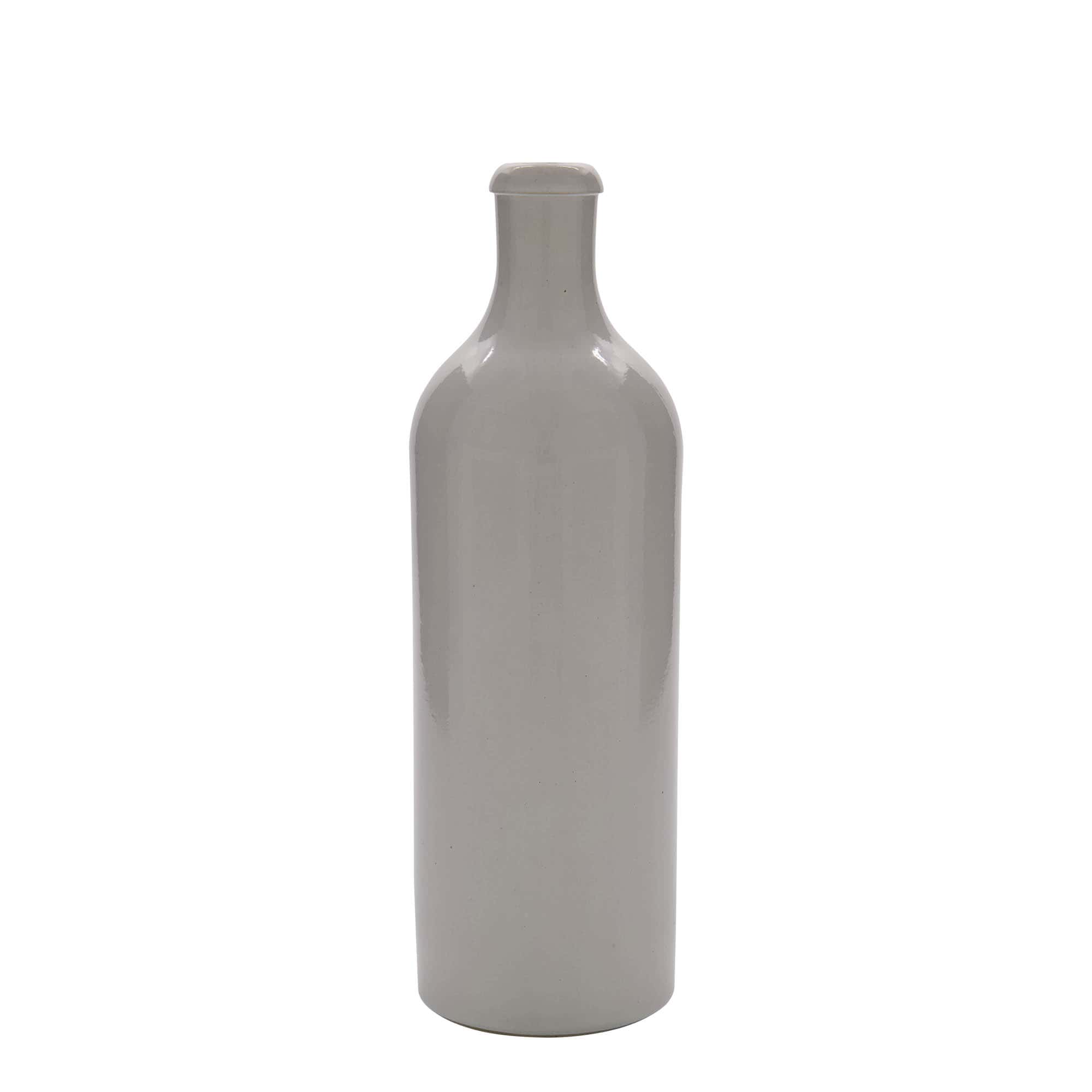 750 ml πιθάρι από πήλινο υλικό, λευκό, στόμιο: φελλός