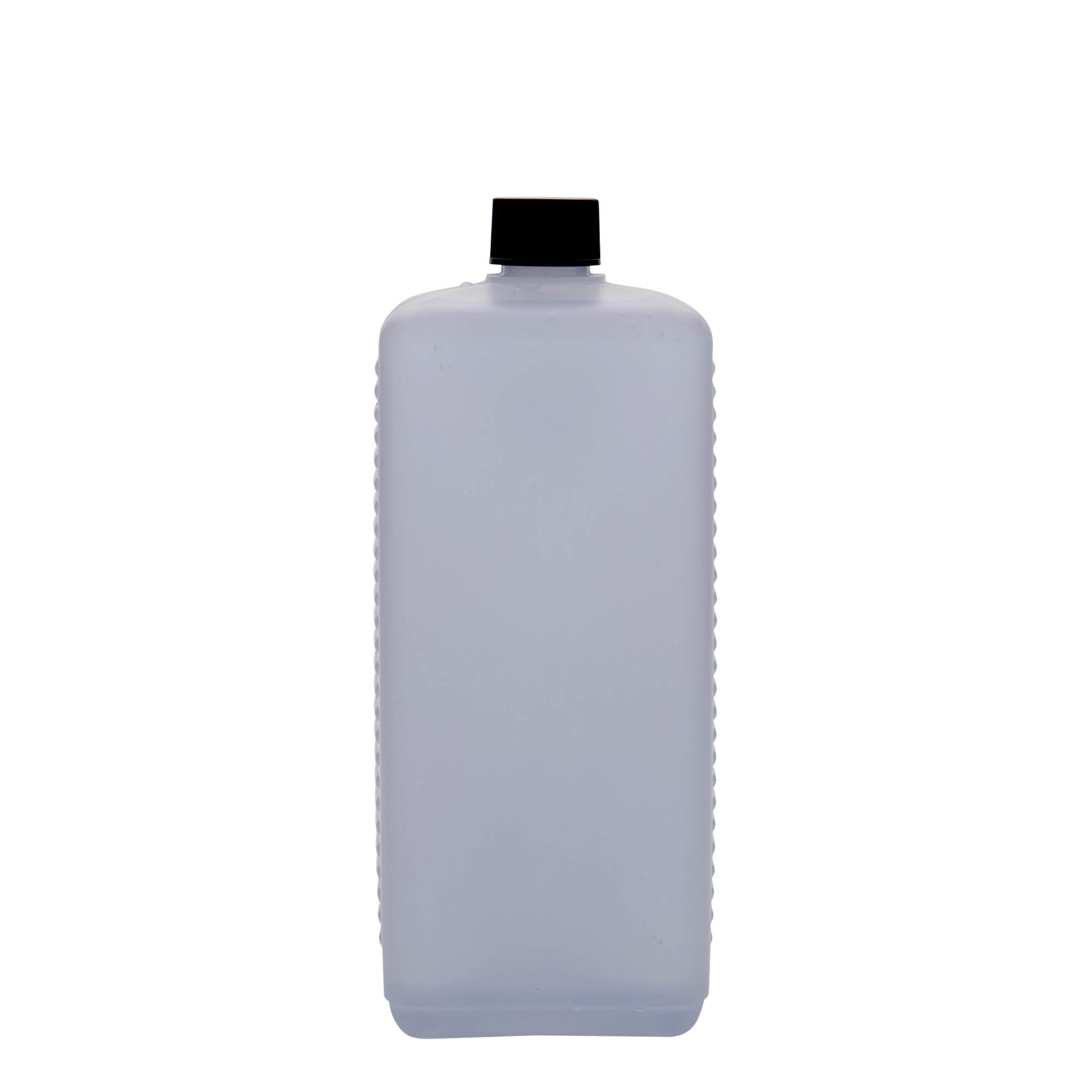 Ορθογώνιο μπουκάλι 1.000 ml, πλαστικό HDPE, φυσικό χρώμα, στόμιο: DIN 25 EPE