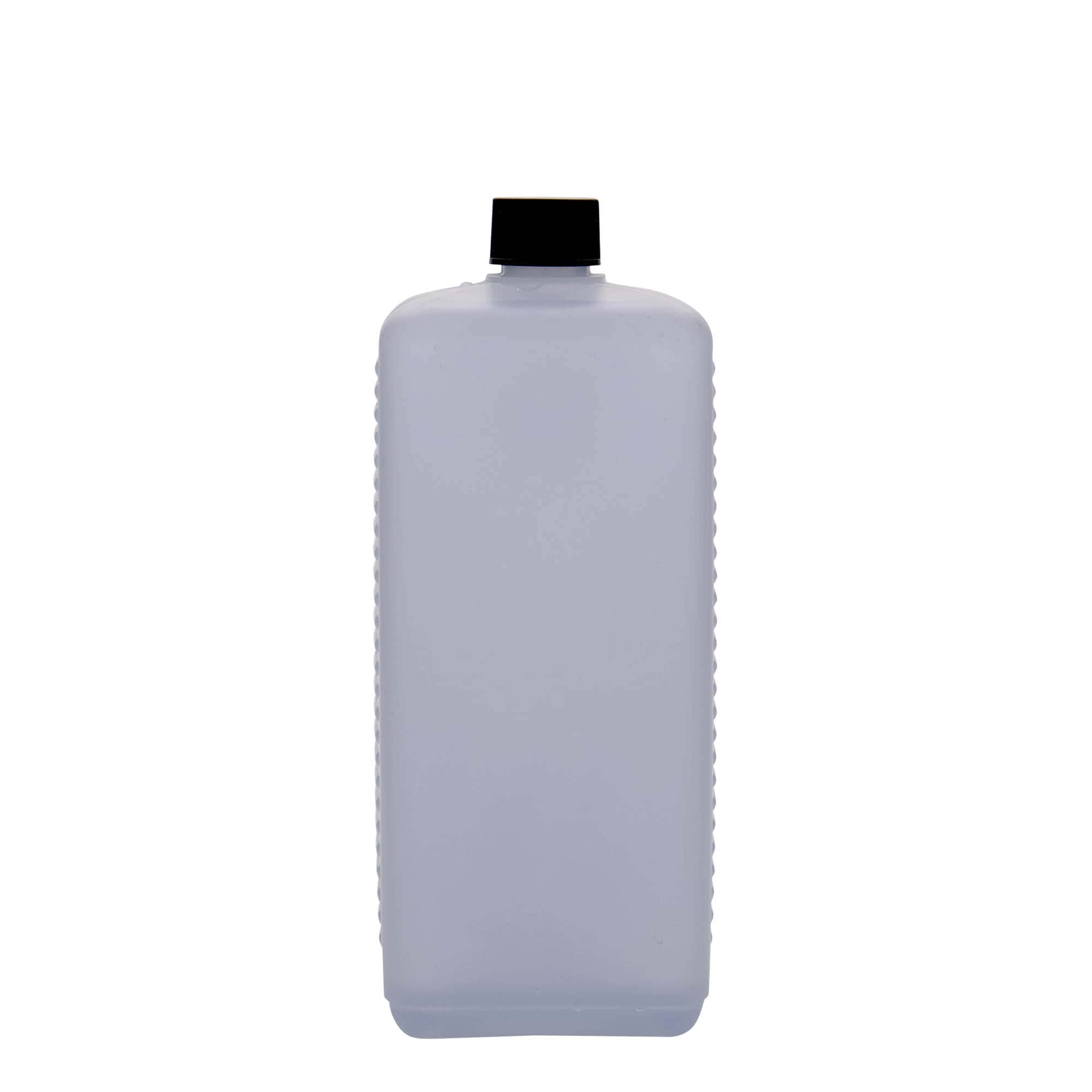 1.000 ml κανιστερόφιαλη, ορθογώνια, πλαστικό HDPE, φυσικό, στόμιο: DIN 25 EPE