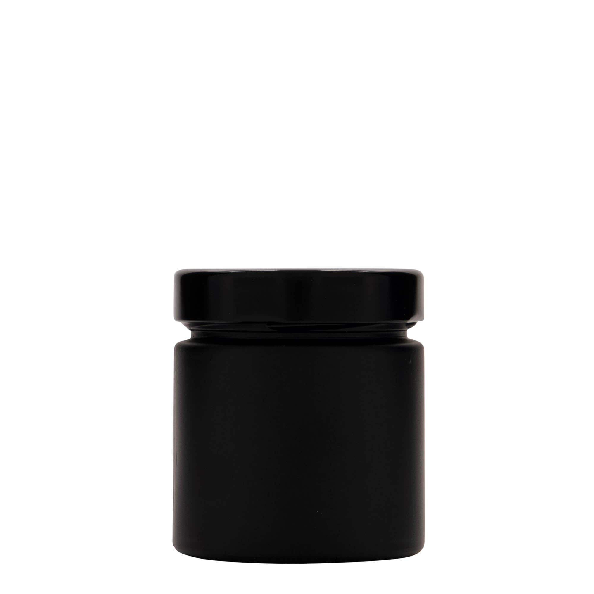 Στρογγυλό βάζο 'Aurora' 220 ml, μαύρο, στόμιο: deep twist-off (DTO 66)