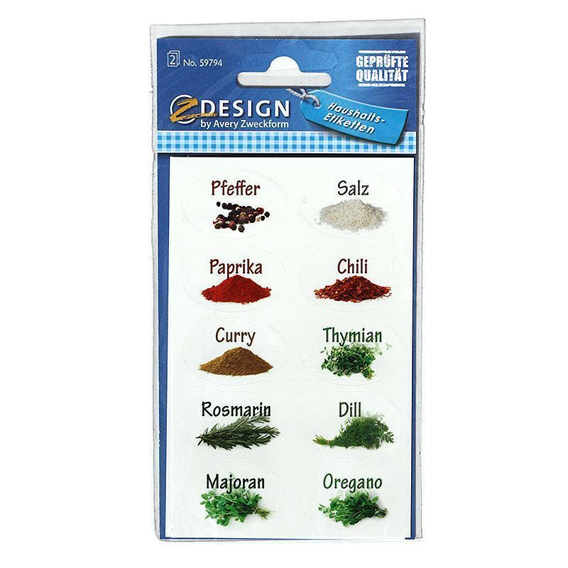 Ετικέτες Zweckform 'Μπαχαρικά', οβάλ, χάρτινες, πολύχρωμες Ετικέτες Zweckform 'Μπαχαρικά', οβάλ, χάρτινες, πολύχρωμες