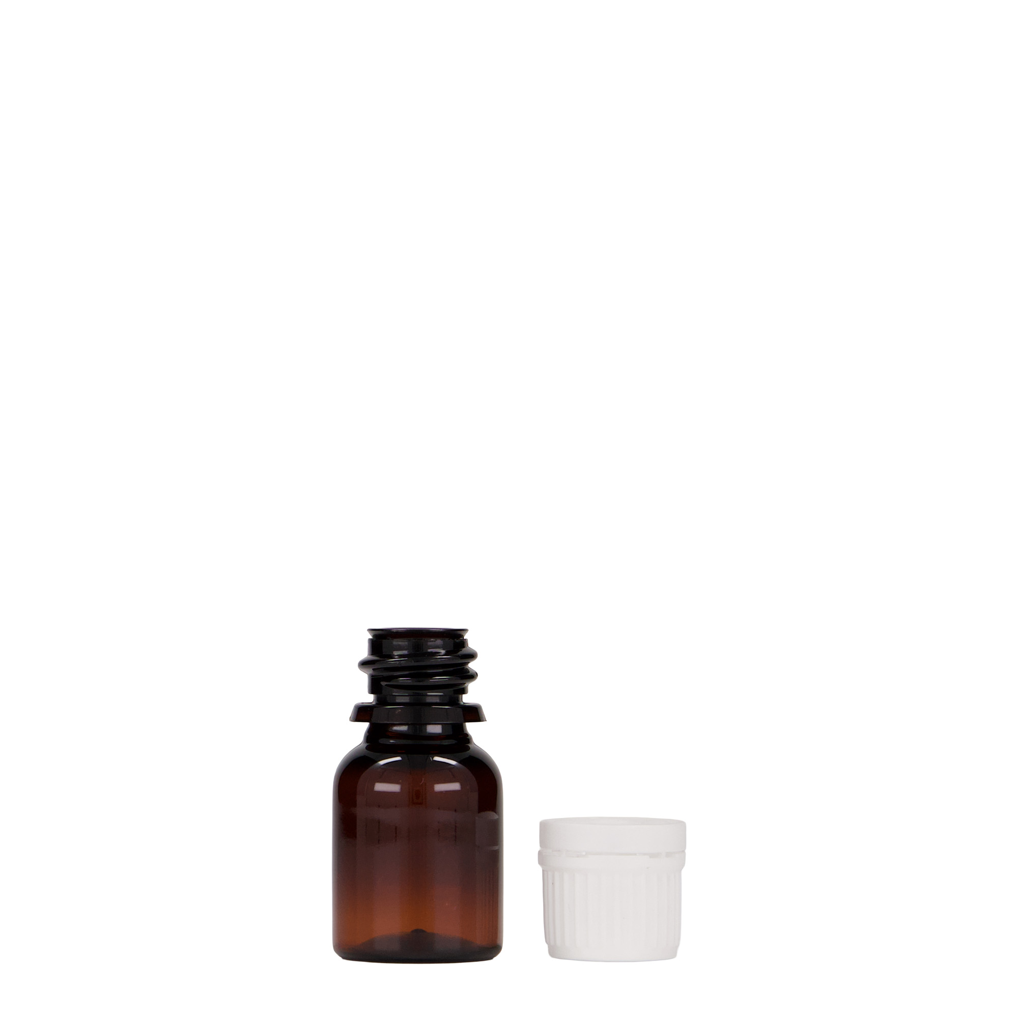 Μπουκάλι φαρμάκου PET 'Easy Living' 10 ml, καφέ, πλαστικό, στόμιο: DIN 18