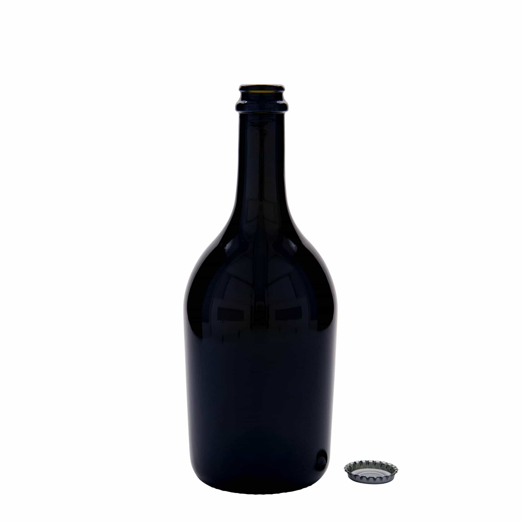 Μπουκάλι μπύρας/σαμπάνιας 'Butterfly' 750 ml, γυάλινο, πράσινο αντικέ, στόμιο: μεταλλική τάπα