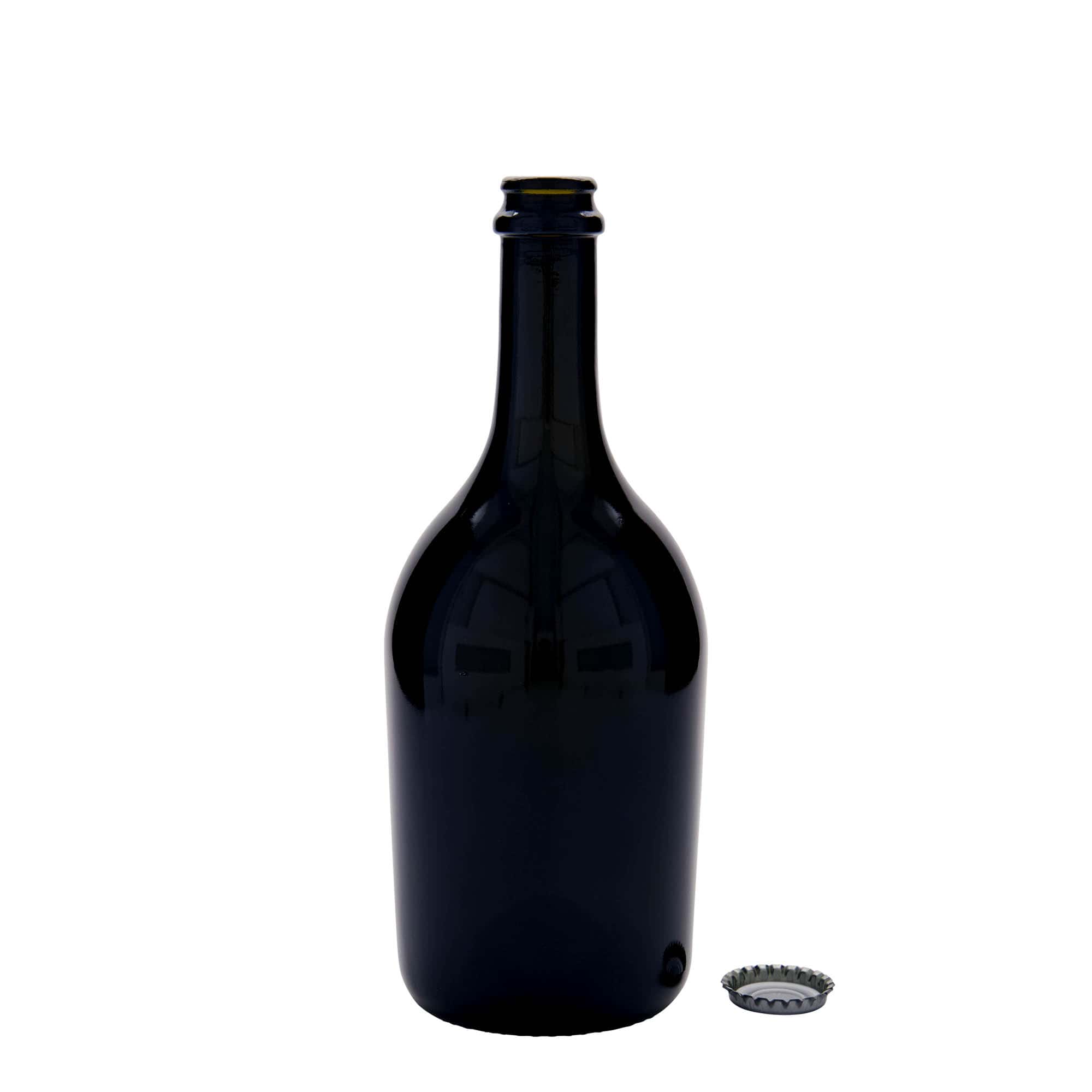 Μπουκάλι μπύρας/σαμπάνιας 'Butterfly' 750 ml, γυάλινο, πράσινο αντικέ, στόμιο: μεταλλική τάπα