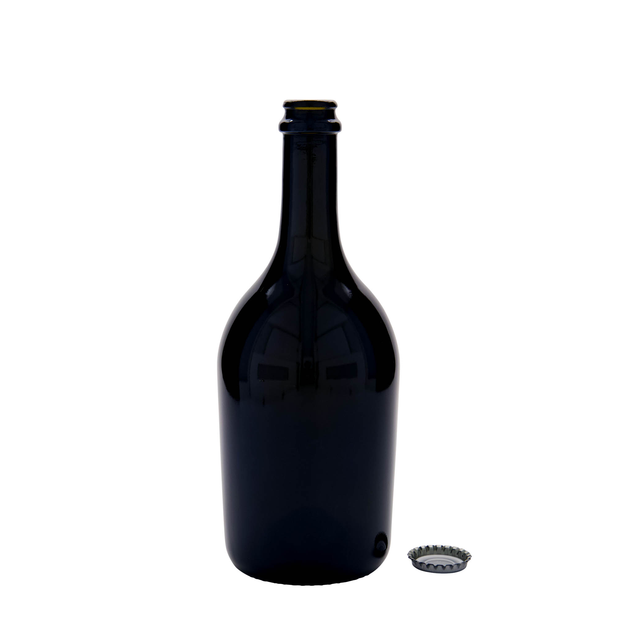 Μπουκάλι μπύρας/σαμπάνιας 'Butterfly' 750 ml, γυάλινο, πράσινο αντικέ, στόμιο: μεταλλική τάπα
