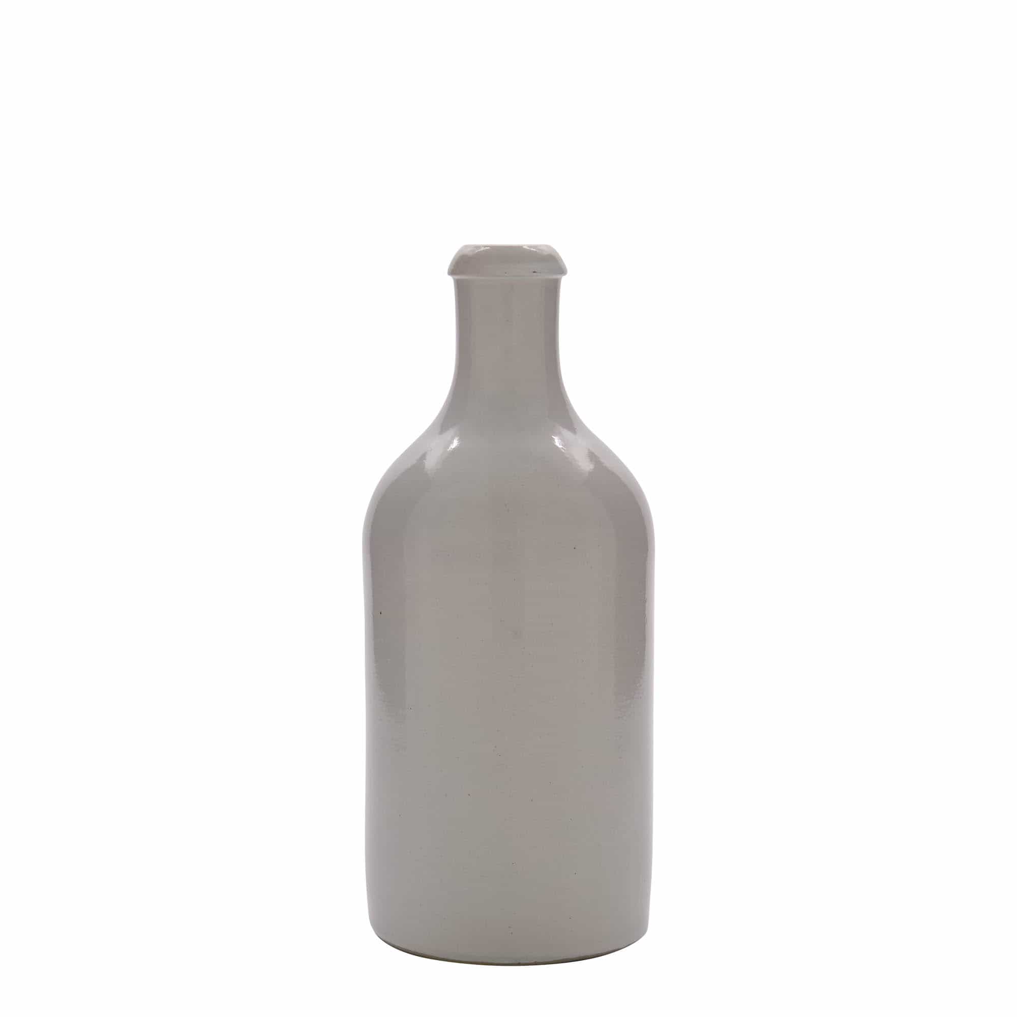 Κεραμικό μπουκάλι 500 ml, κεραμικό, λευκό, στόμιο: φελλός Κεραμικό μπουκάλι 500 ml, κεραμικό, λευκό, στόμιο: φελλός