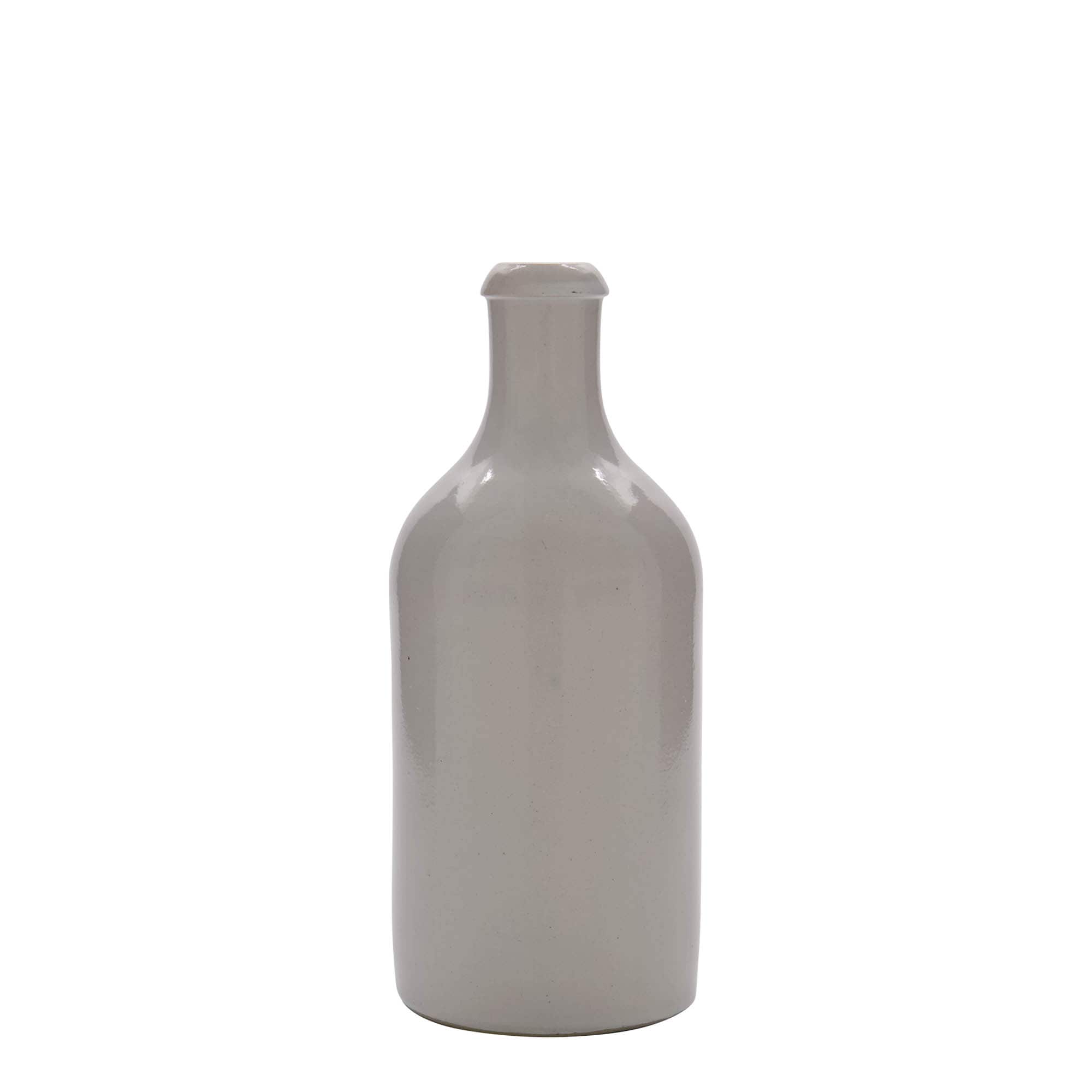 500 ml πιθάρι από πηλό, κεραμικό, λευκό, στόμιο: φελλός