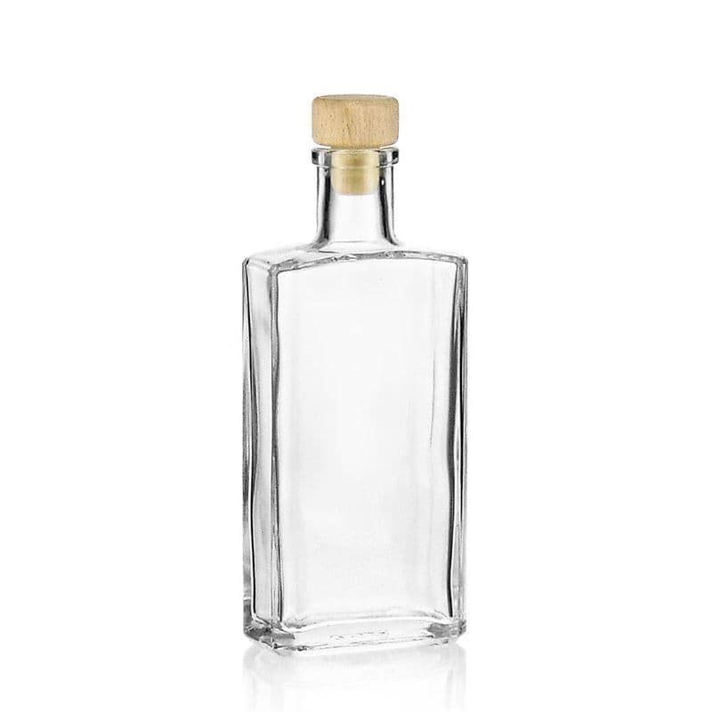 Γυάλινο μπουκάλι 'Shiny' 200 ml, ορθογώνιο, στόμιο: φελλός