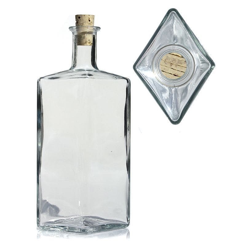 Γυάλινο μπουκάλι 'Riva' 500 ml, ρομβοειδές, στόμιο: φελλός