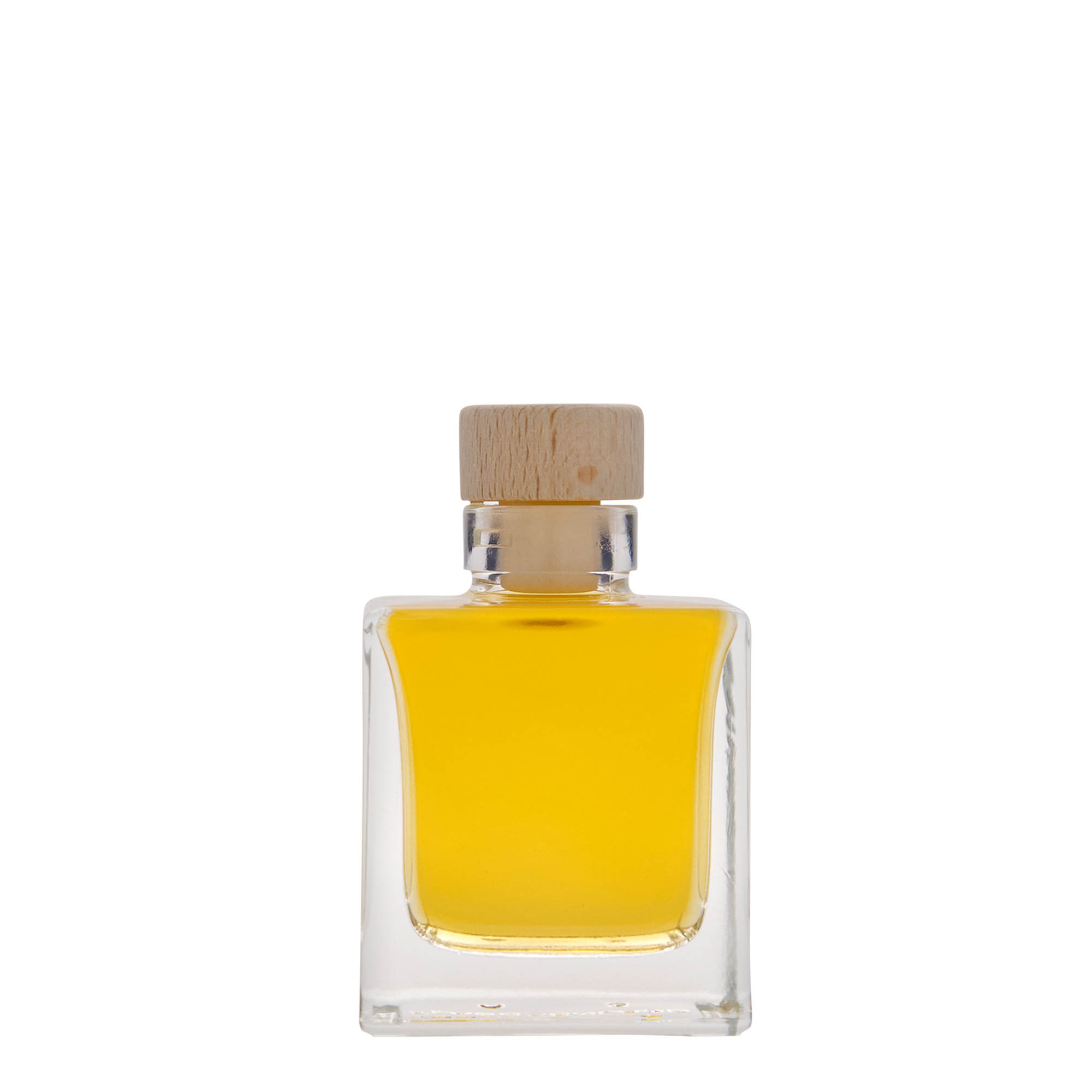 Γυάλινο μπουκάλι 'Cube' 100 ml, τετράγωνο, στόμιο: φελλός Γυάλινο μπουκάλι 'Cube' 100 ml, τετράγωνο, στόμιο: φελλός