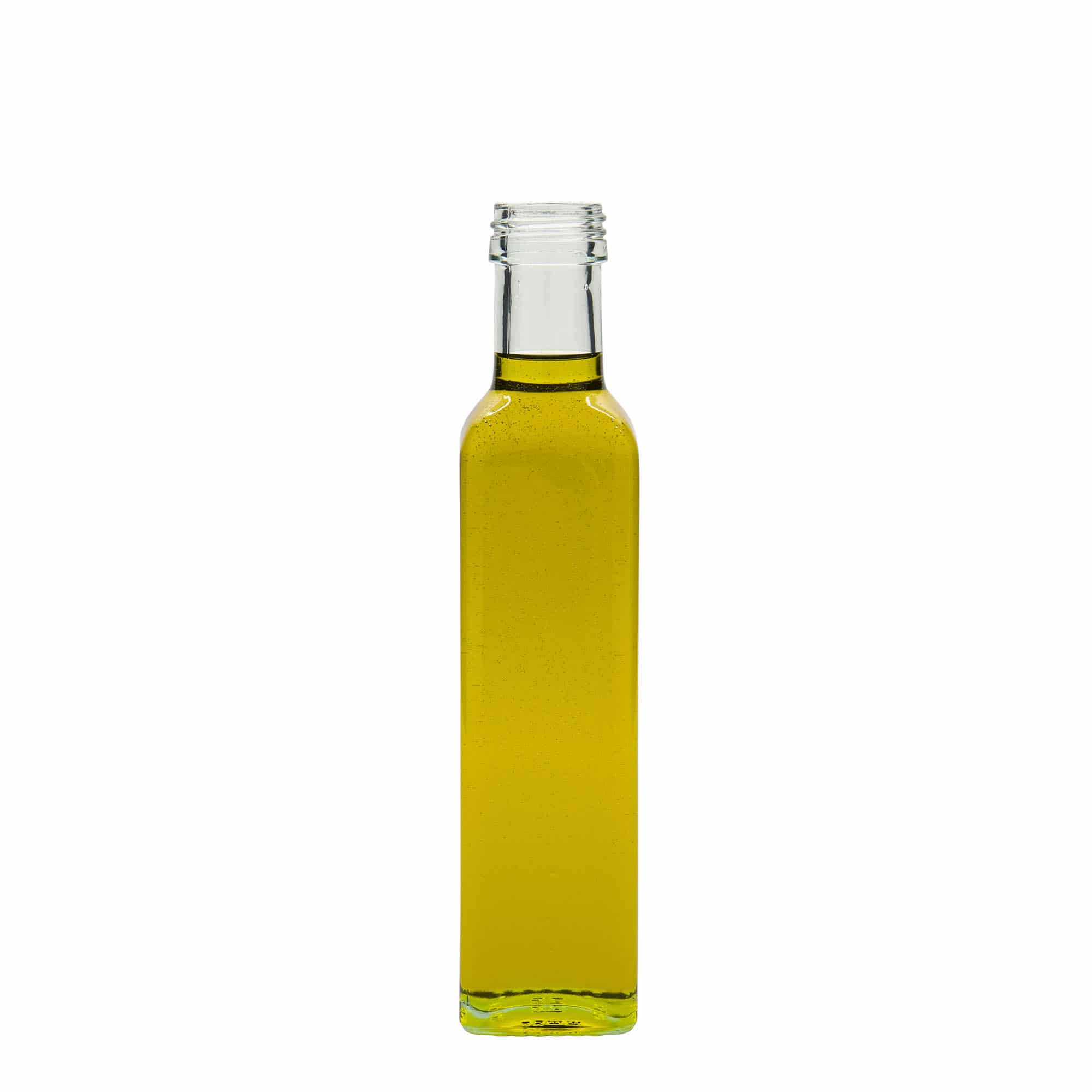 Γυάλινο μπουκάλι 'Marasca' 250 ml, τετράγωνο, στόμιο: PP 31,5