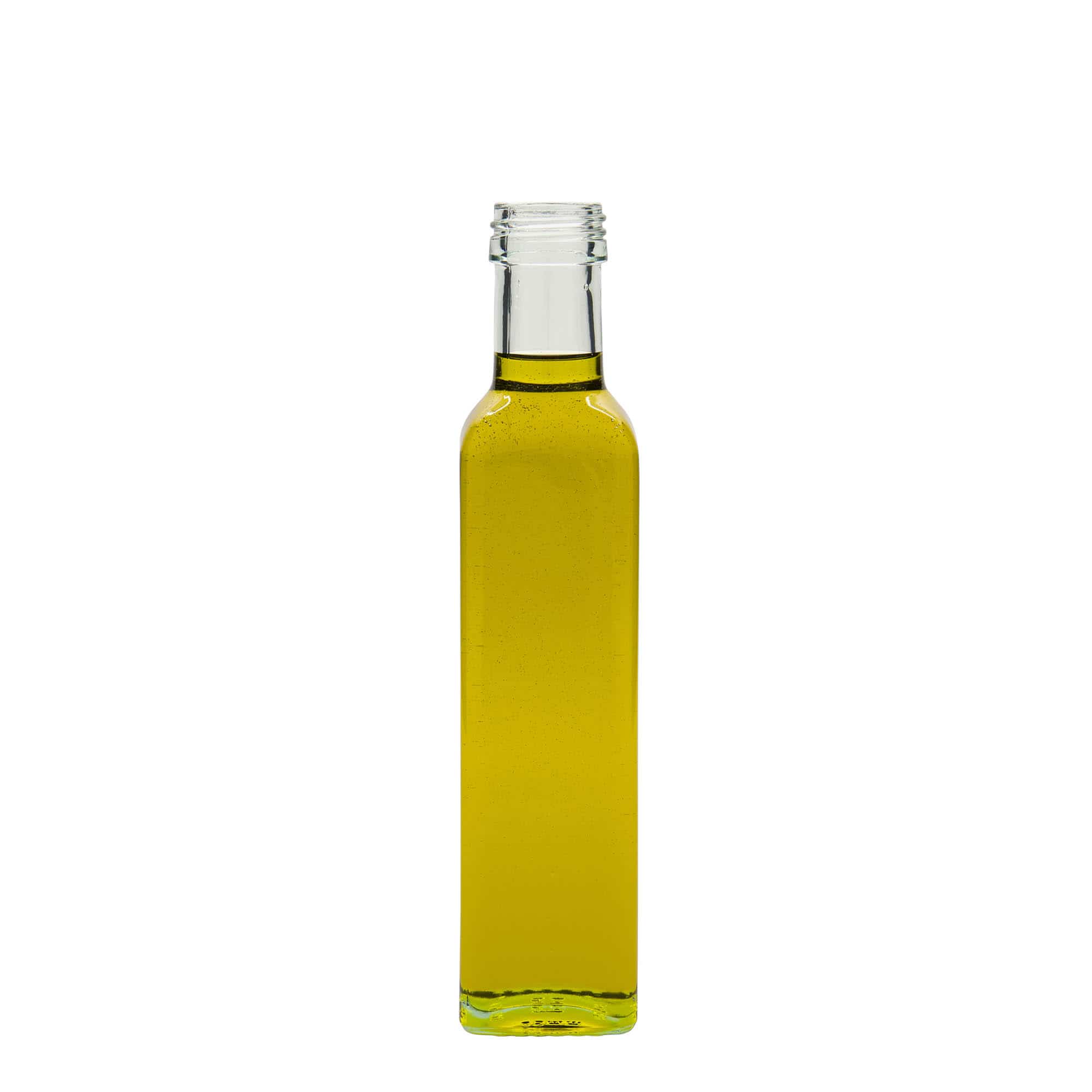 Γυάλινο μπουκάλι 'Marasca' 250 ml, τετράγωνο, στόμιο: PP 31,5