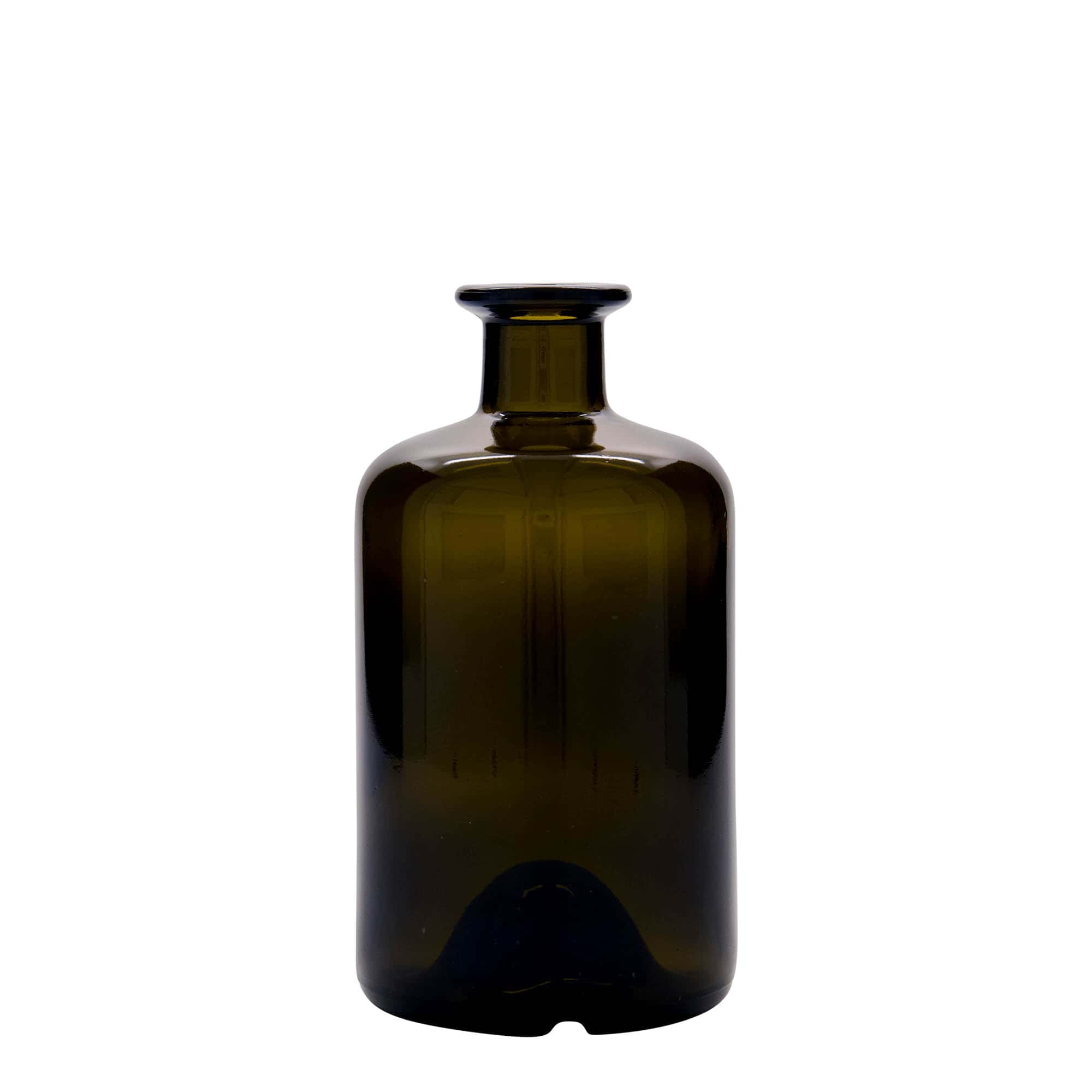 Γυάλινο μπουκάλι φαρμακείου 500 ml, πράσινο αντικέ, στόμιο: φελλός Γυάλινο μπουκάλι φαρμακείου 500 ml, πράσινο αντικέ, στόμιο: φελλός