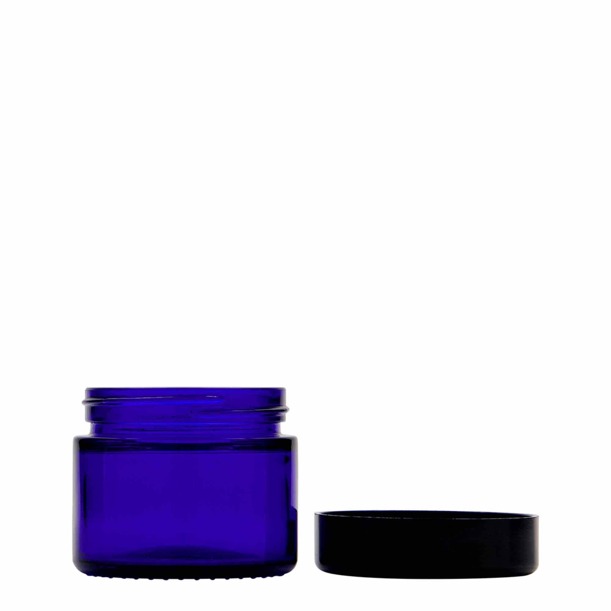 Βάζο για καλλυντικά 'Blue Edition' 50 ml, γυάλινο, μπλε ρουά, στόμιο: βιδωτό πώμα