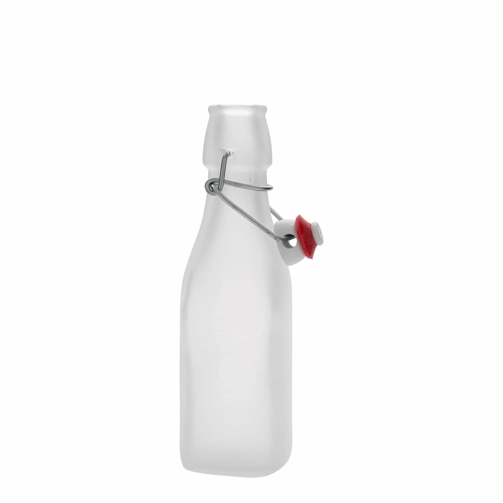 Γυάλινο μπουκάλι 'Swing' 250 ml, τετράγωνο, λευκό, στόμιο: μηχανικό πώμα