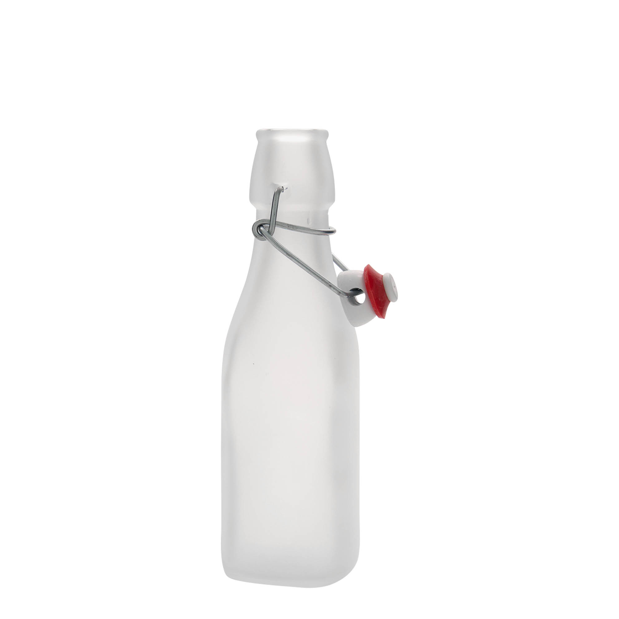 Γυάλινο μπουκάλι 'Swing' 250 ml, τετράγωνο, λευκό, στόμιο: μηχανικό πώμα