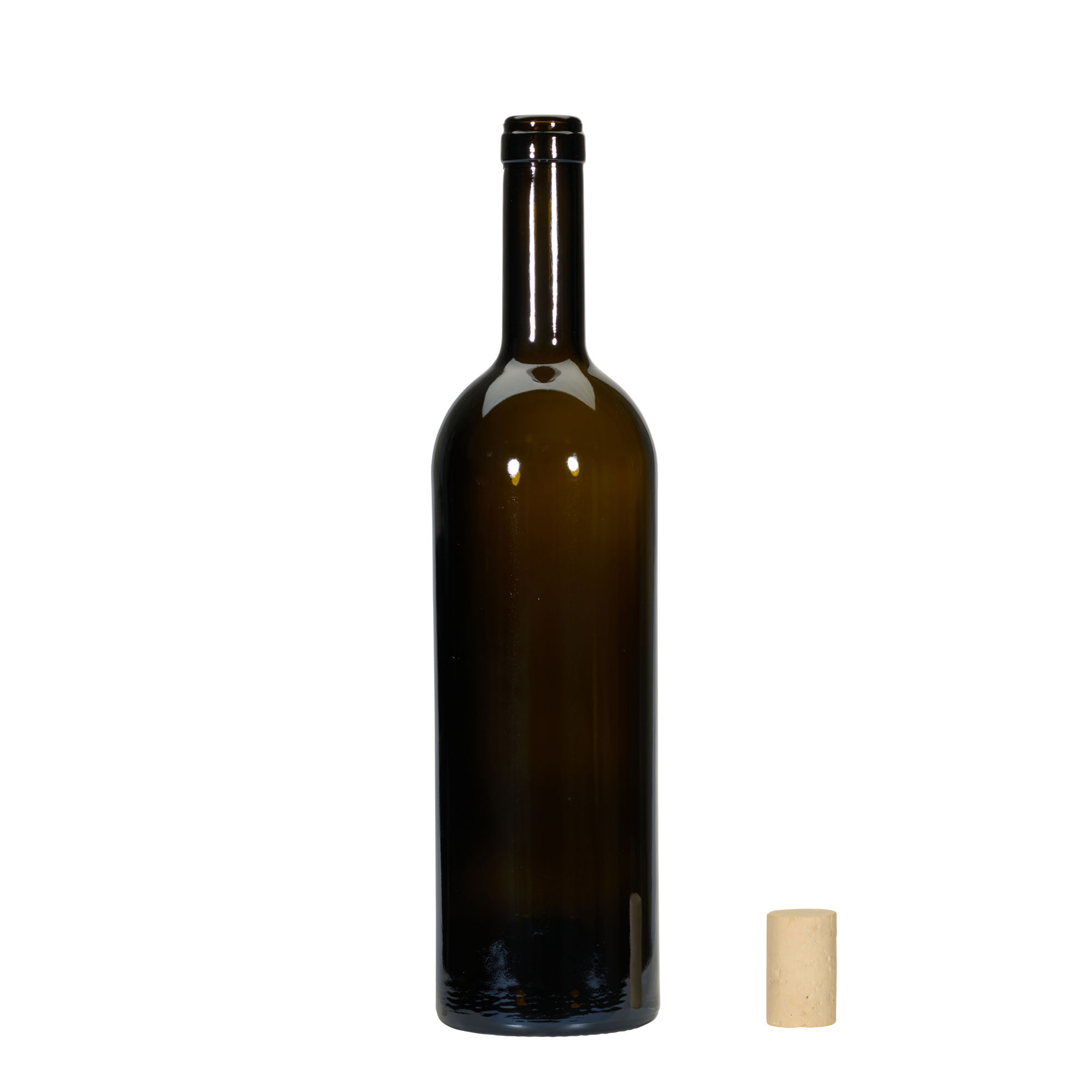 Μπουκάλι κρασιού 'Golia' 750 ml, πράσινο αντικέ, στόμιο: φελλός Μπουκάλι κρασιού 'Golia' 750 ml, πράσινο αντικέ, στόμιο: φελλός