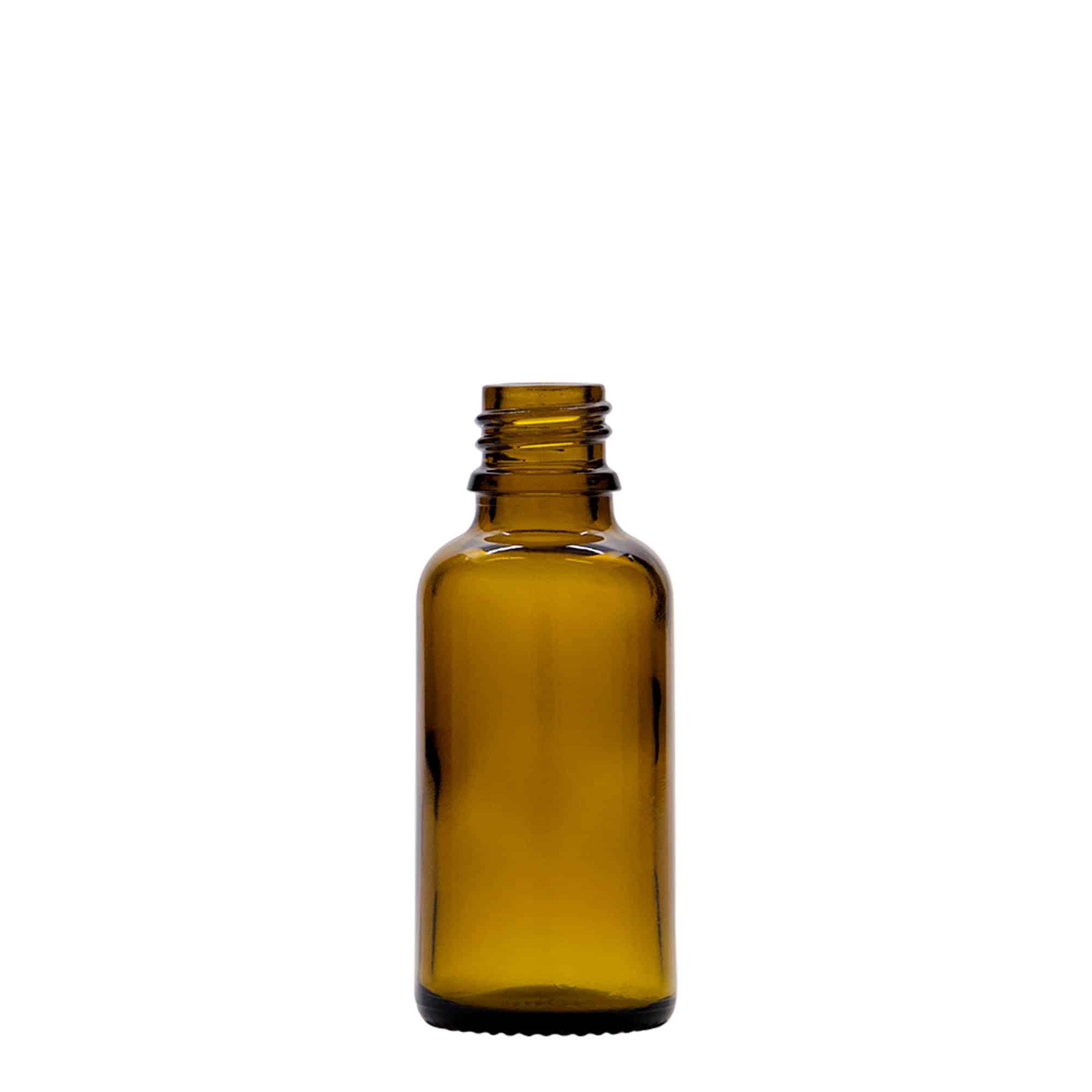 Μπουκάλι φαρμάκου με σταγονόμετρο 30 ml, γυάλινο, καφέ, στόμιο: DIN 18 Μπουκάλι φαρμάκου με σταγονόμετρο 30 ml, γυάλινο, καφέ, στόμιο: DIN 18
