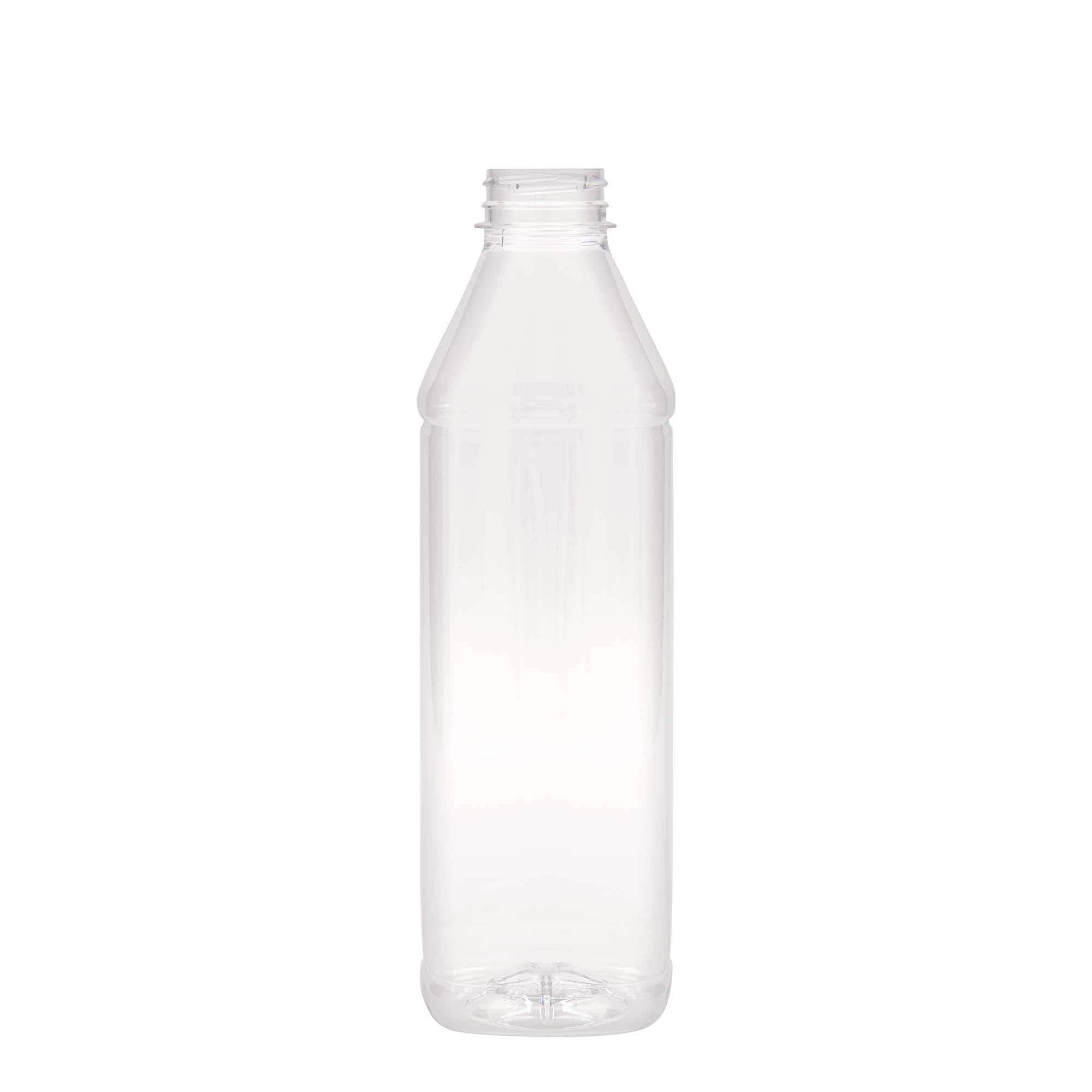 Μπουκάλι PET 'Milk and Juice Carré' 1.000 ml, τετράγωνο, πλαστικό, στόμιο: 38 mm