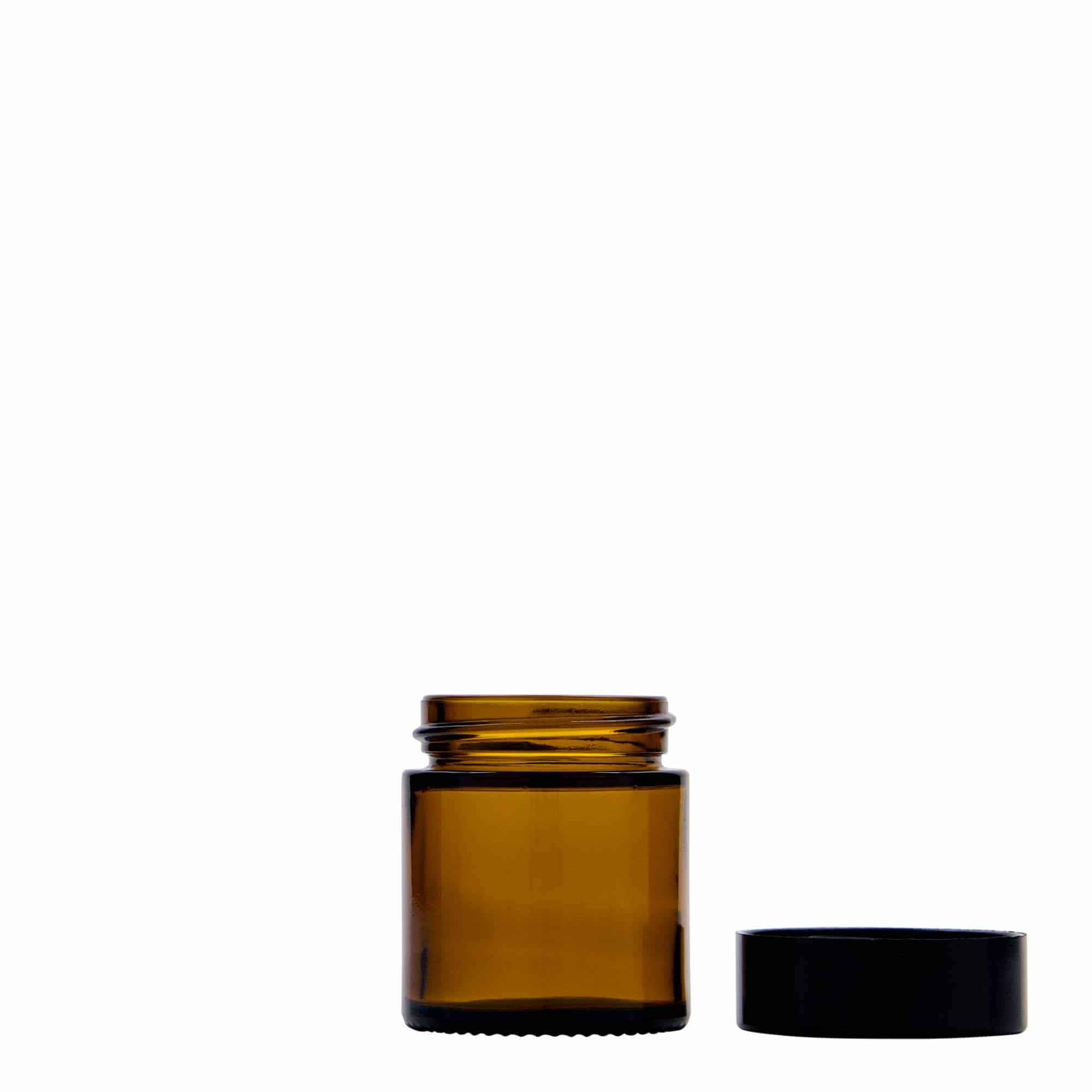 Βάζο για καλλυντικά 'Brown Line' 30 ml, γυάλινο, καφέ, στόμιο: βιδωτό πώμα