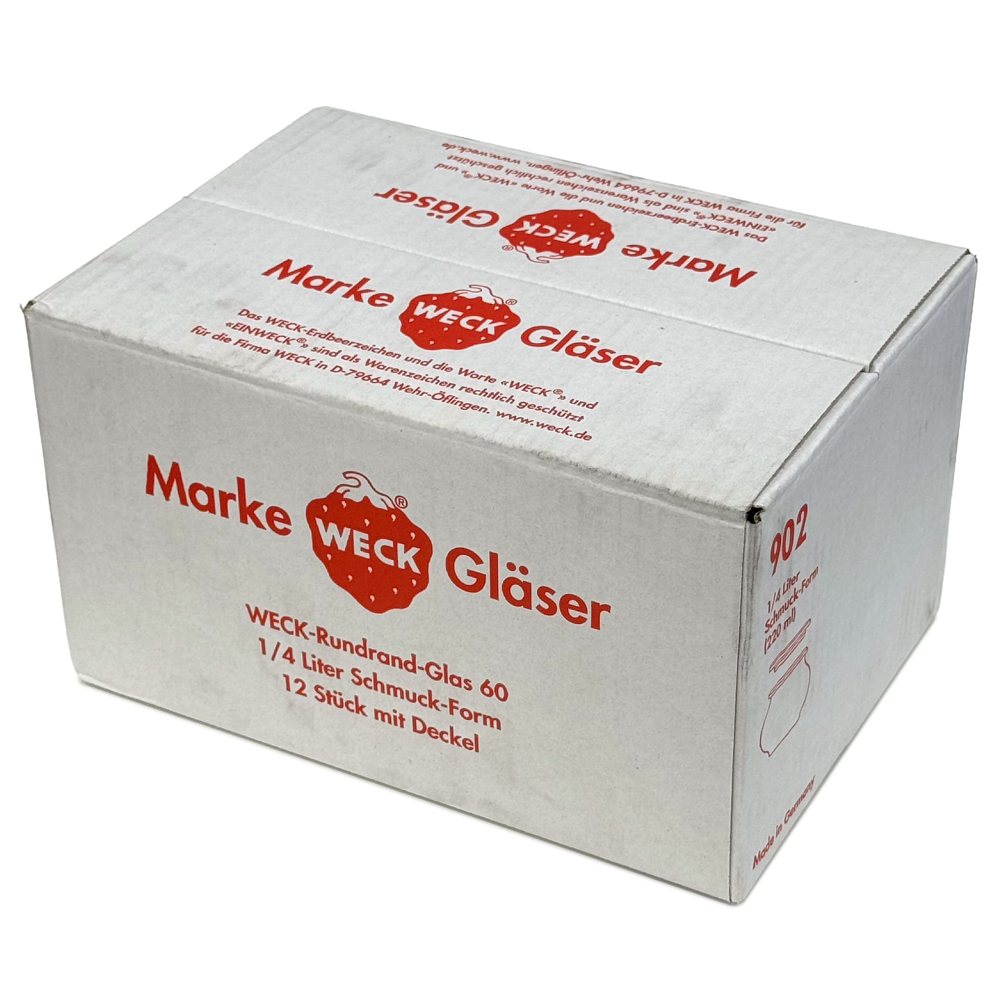 6x Διακοσμητικό βάζο WECK 220 ml με γυάλινο καπάκι RR 60