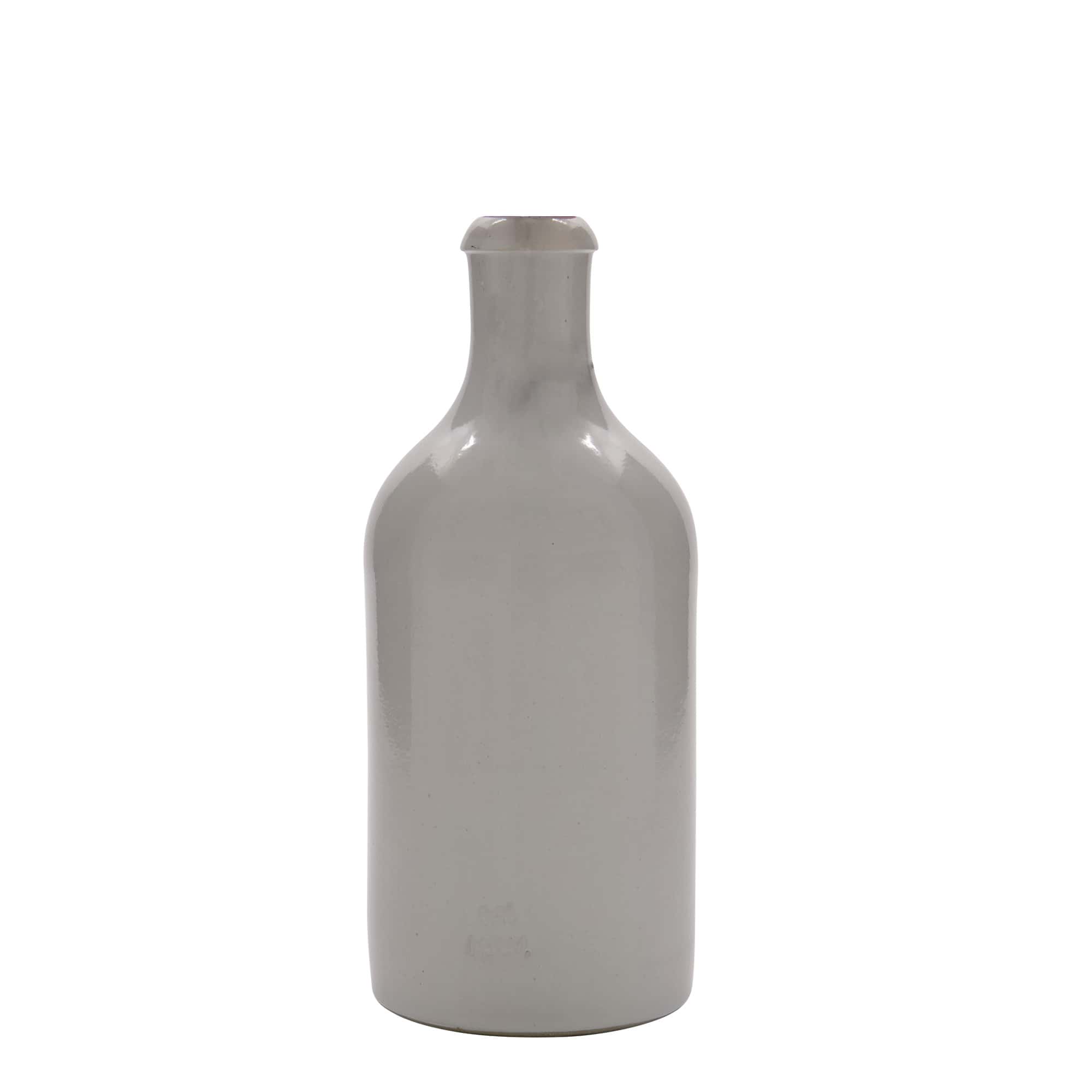Κεραμικό μπουκάλι 500 ml, κεραμικό, λευκό, στόμιο: φελλός