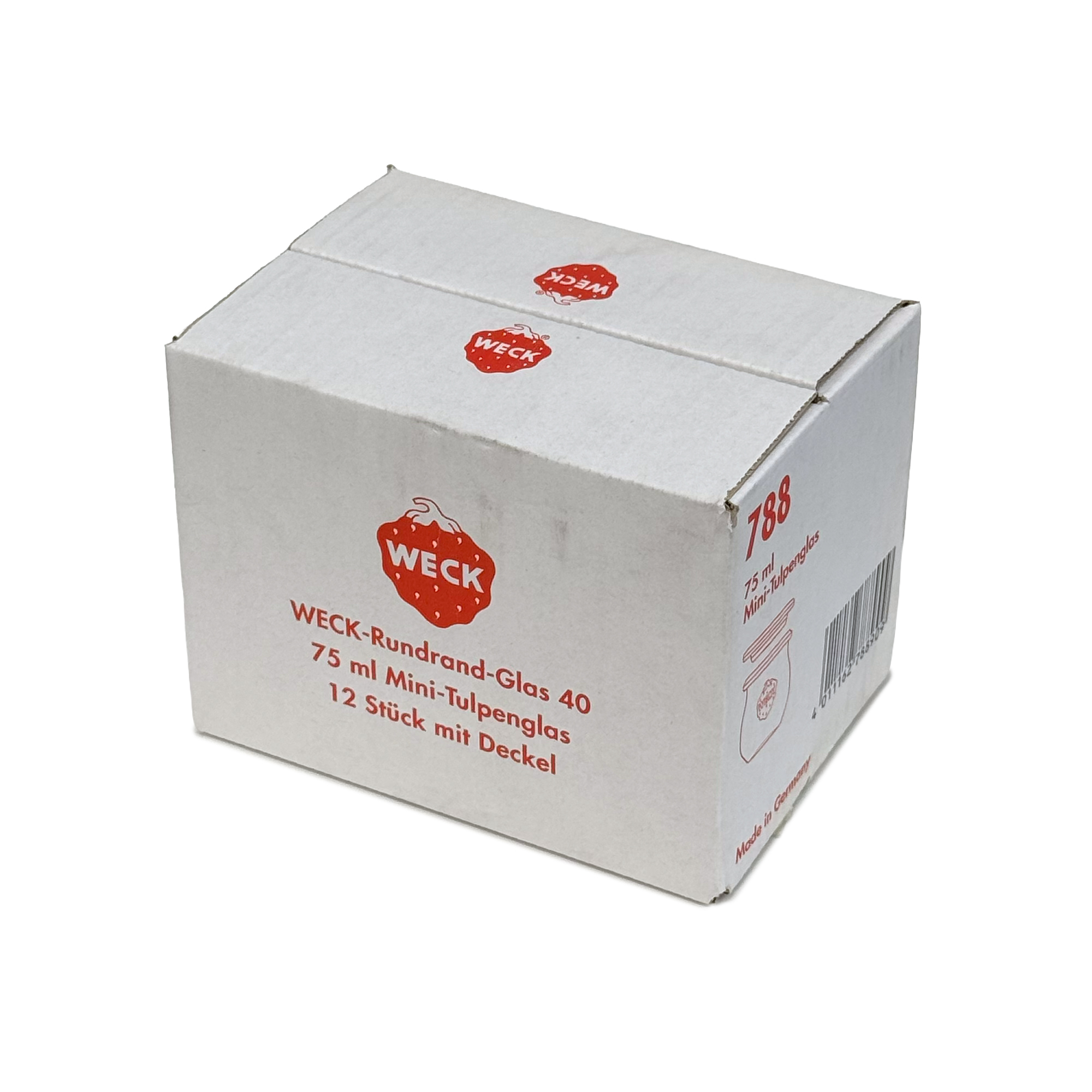 12x Βάζο-τουλίπα WECK 75 ml με γυάλινο καπάκι RR 40