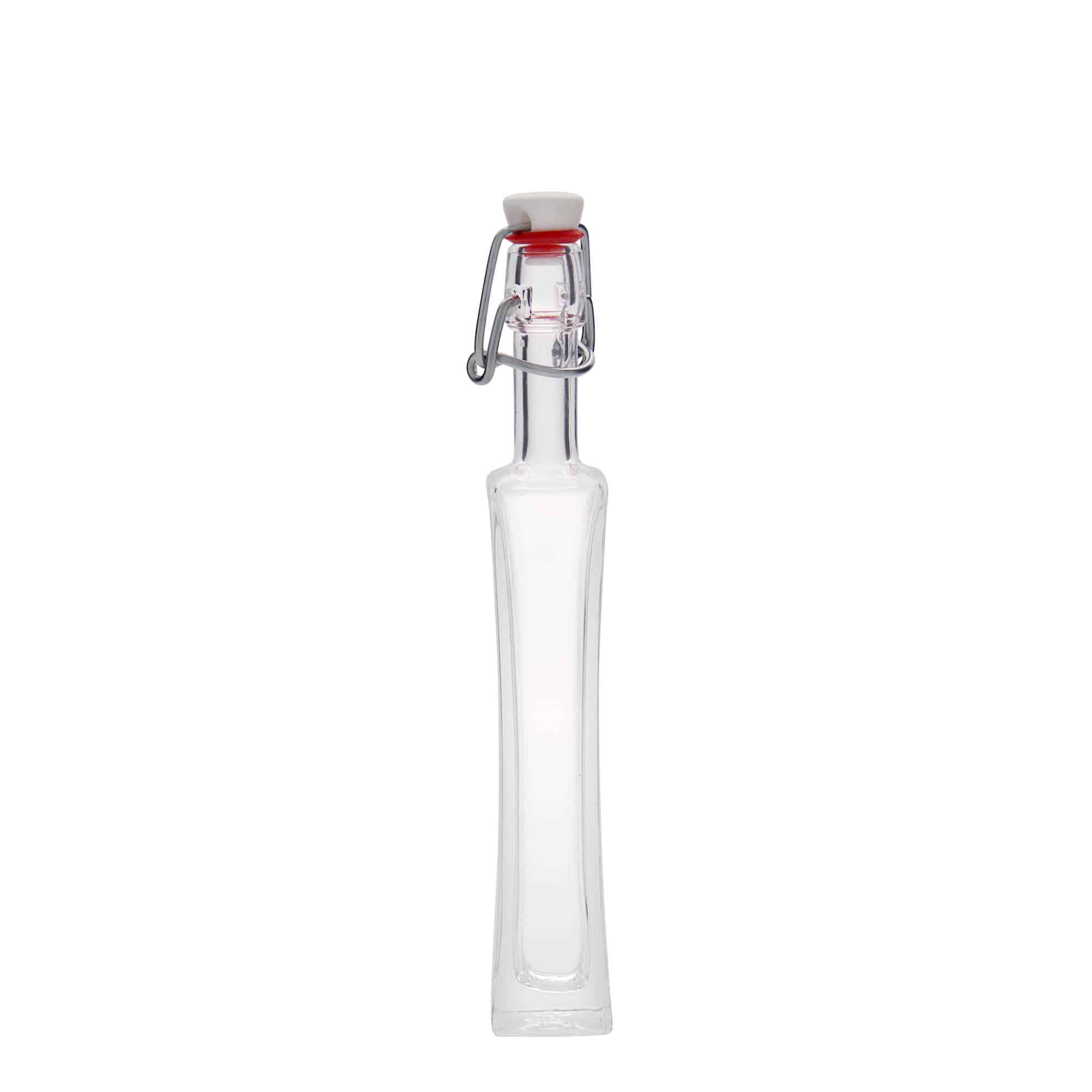 40 ml γυάλινο μπουκάλι 'Koko', τετράγωνο, στόμιο: κλιπ κλεισίματος