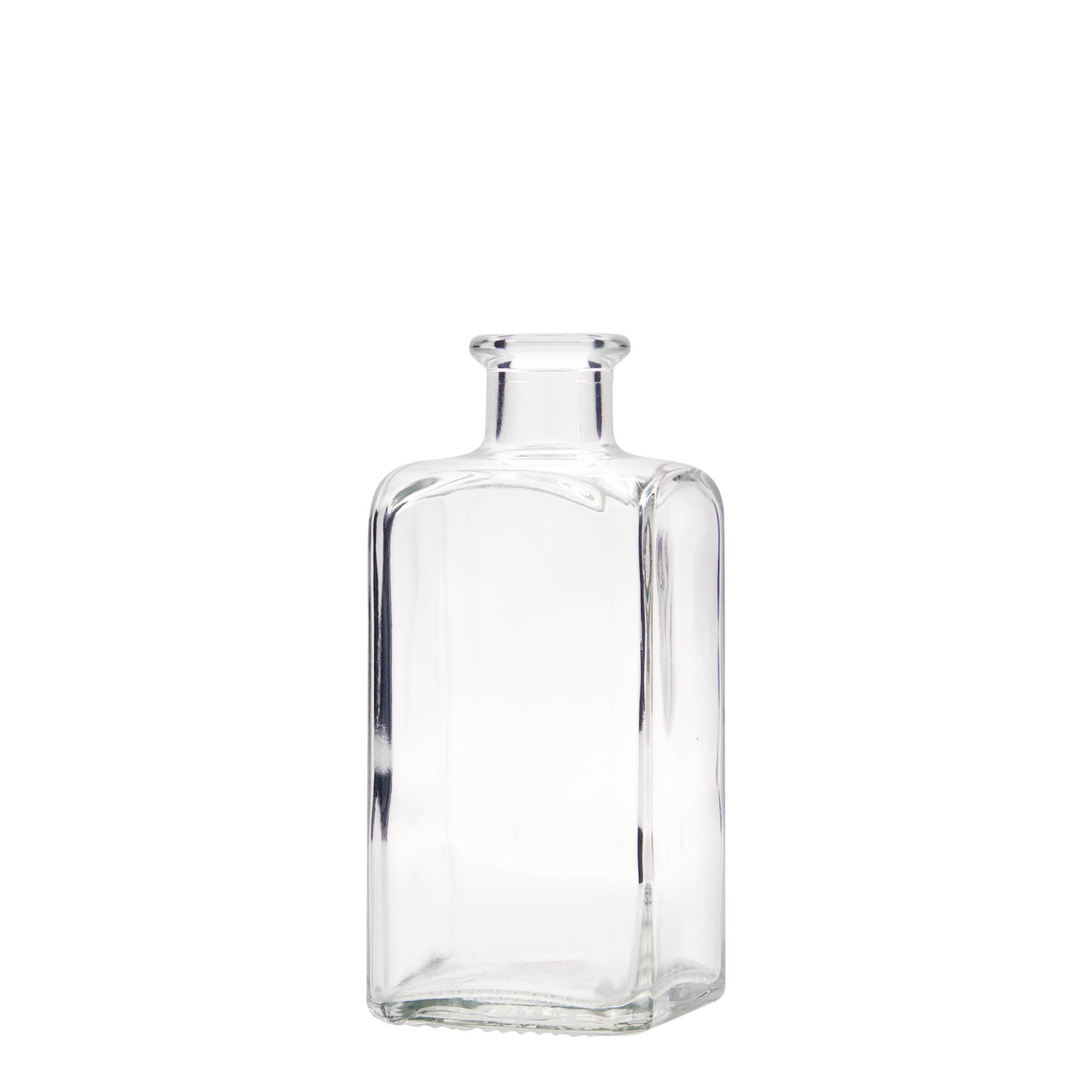 250 ml γυάλινο μπουκάλι Apotheker Carré, τετράγωνο, στόμιο: φελλός
