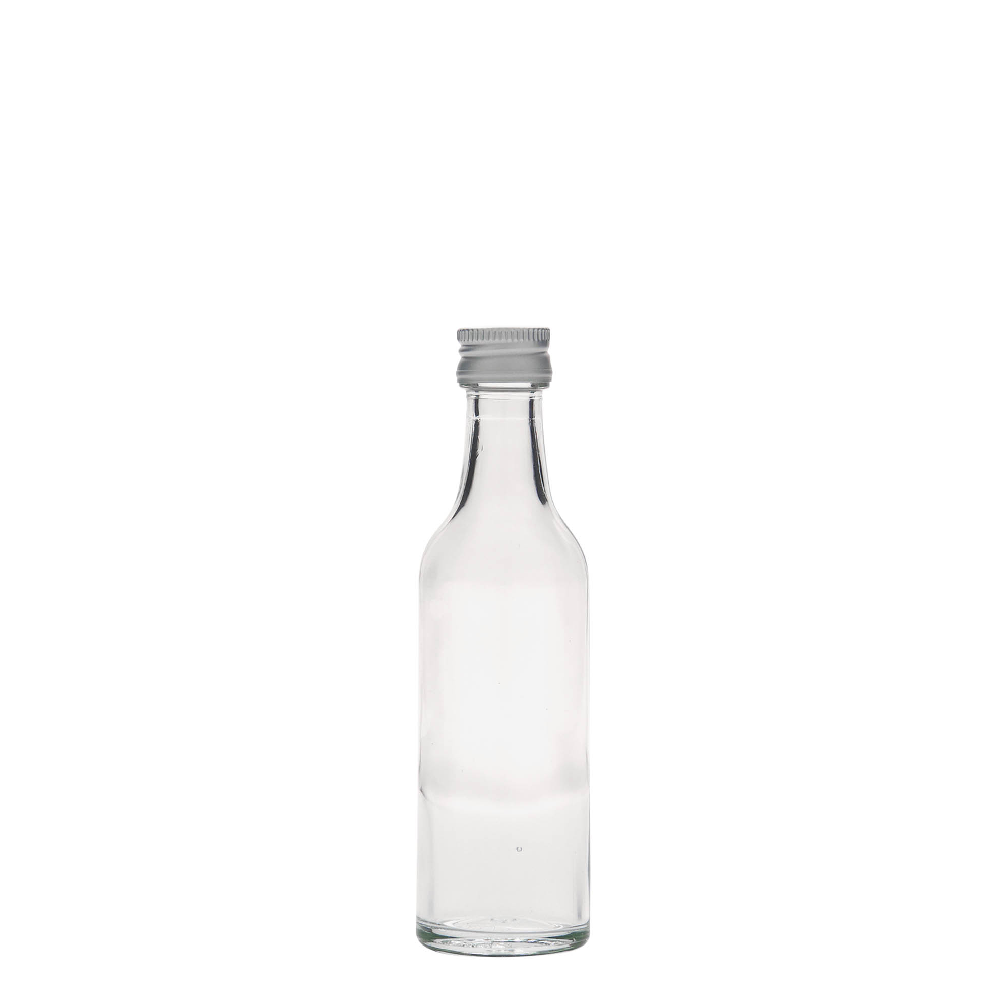 Γυάλινο μπουκάλι με ίσιο λαιμό 50 ml, στόμιο: PP 28 Γυάλινο μπουκάλι με ίσιο λαιμό 50 ml, στόμιο: PP 28
