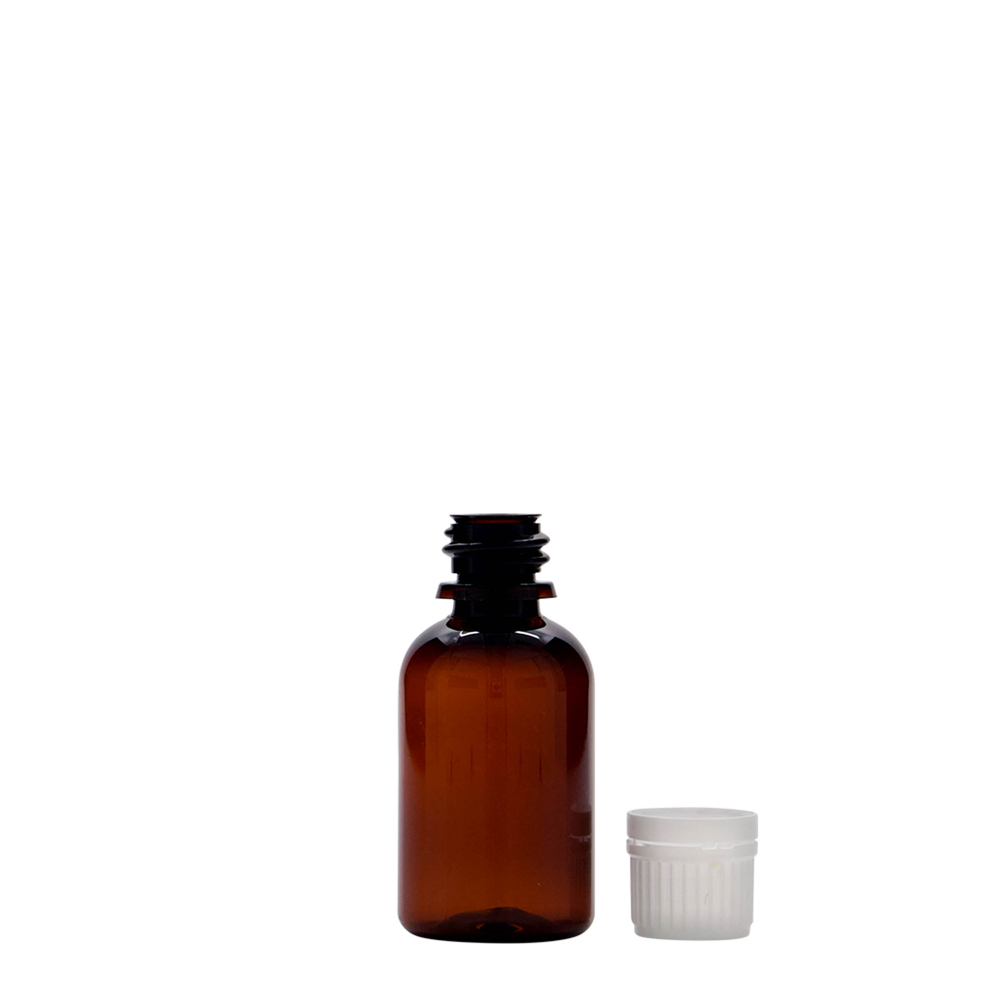 Μπουκάλι φαρμάκου PET 'Easy Living' 30 ml, καφέ, πλαστικό, στόμιο: DIN 18