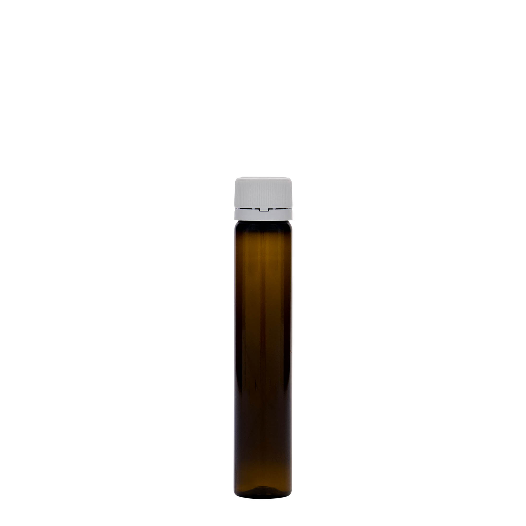 Κύλινδρος PET 25 ml, πλαστικός, καφέ, στόμιο: βιδωτό πώμα Κύλινδρος PET 25 ml, πλαστικός, καφέ, στόμιο: βιδωτό πώμα