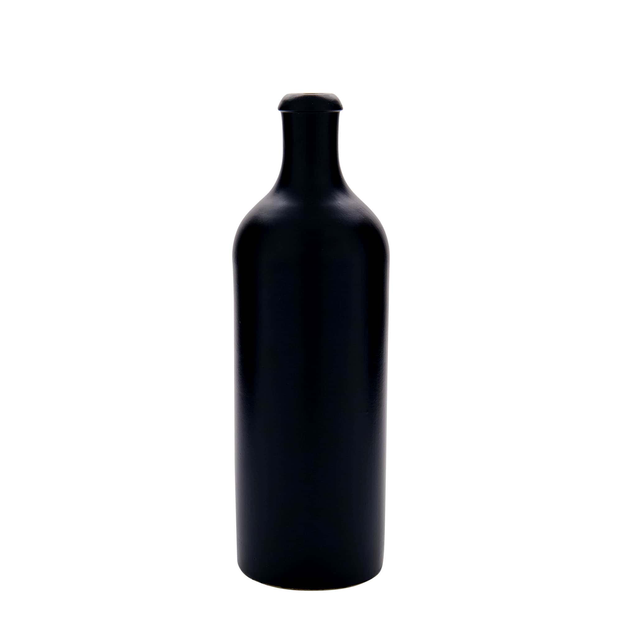 Κεραμικό μπουκάλι 750 ml, κεραμικό, μαύρο, στόμιο: φελλός Κεραμικό μπουκάλι 750 ml, κεραμικό, μαύρο, στόμιο: φελλός
