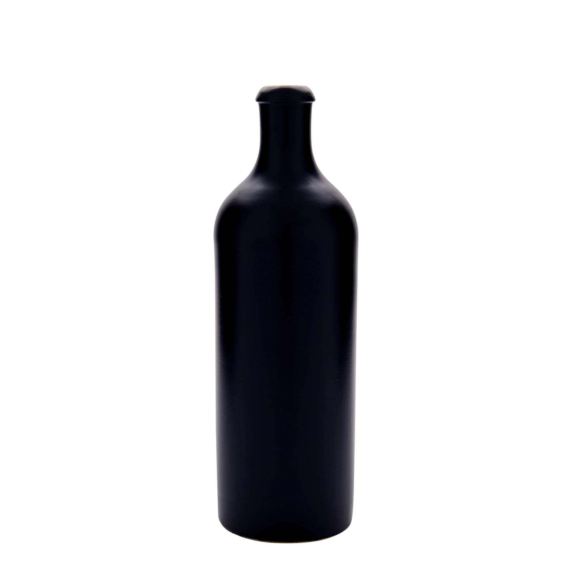 Κεραμικό μπουκάλι 750 ml, κεραμικό, μαύρο, στόμιο: φελλός