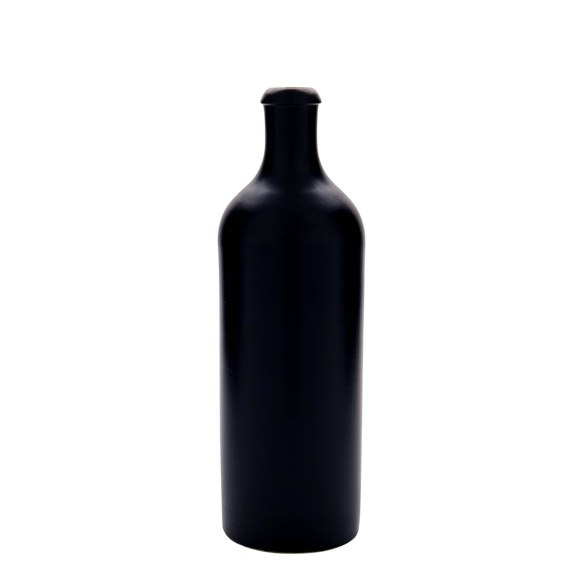 750 ml πιθάρι από πηλό, πέτρινο σκεύος, μαύρο, στόμιο: φελλός
